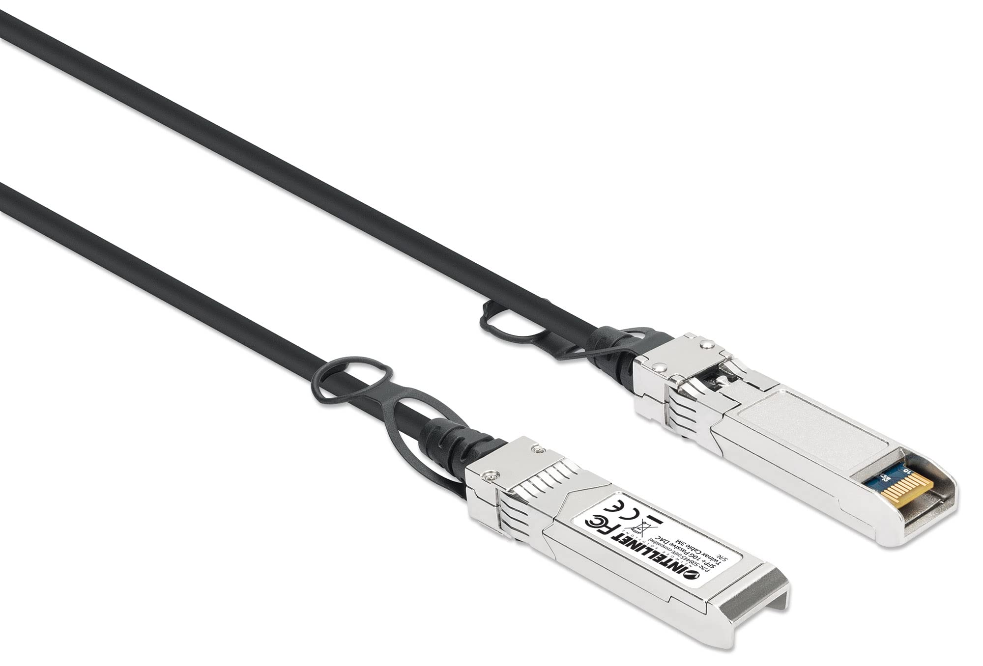 Intellinet SFP+ 10G pasywny kabel DAC Twinax SFP+ na SFP+, 3 m, kompatybilny z HPE, Direct Attach Copper, AWG 30, czarny
