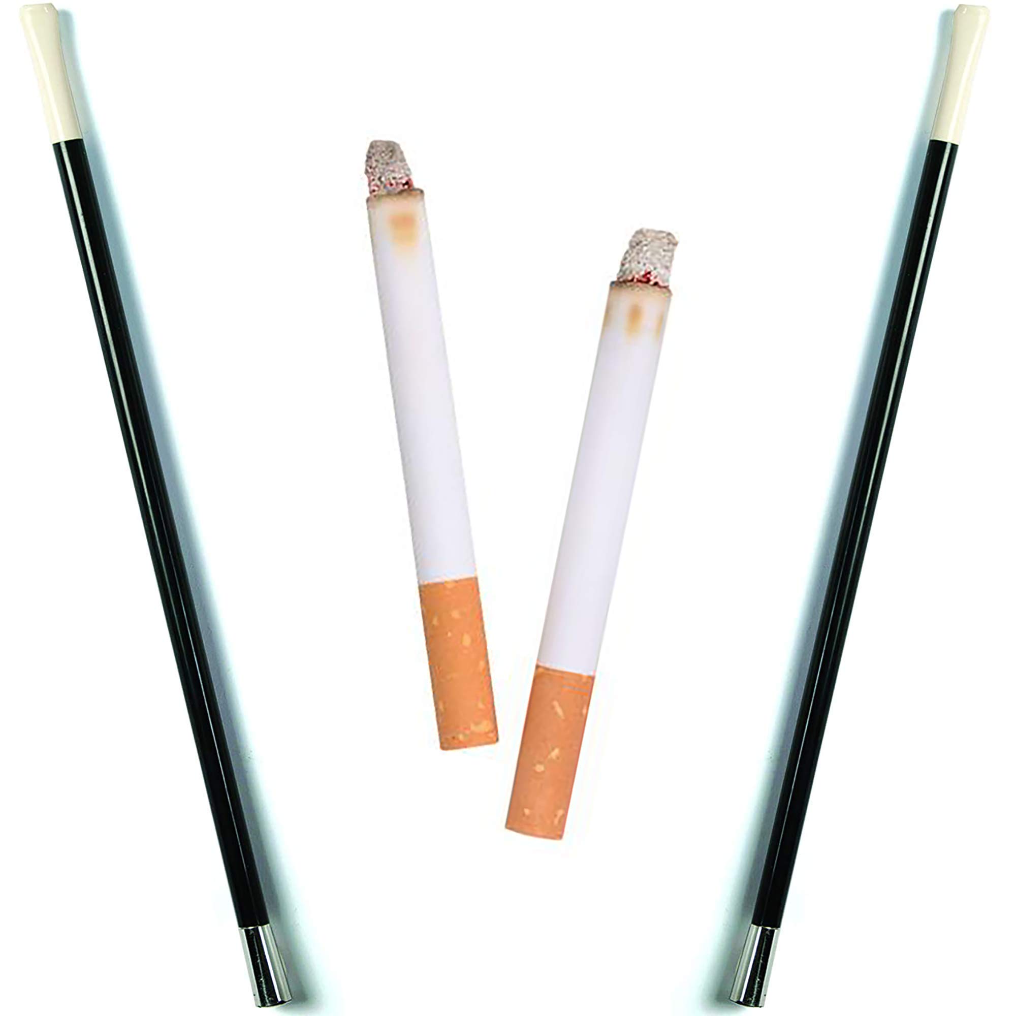 4E's Novelty 2 Long Cigarette Holders & 2 Fake Puff Cigarettes with Smoke for Halloween Accessories for Women Costumes Gatsby Roaring 1920s Flapper Costume Photo Prop