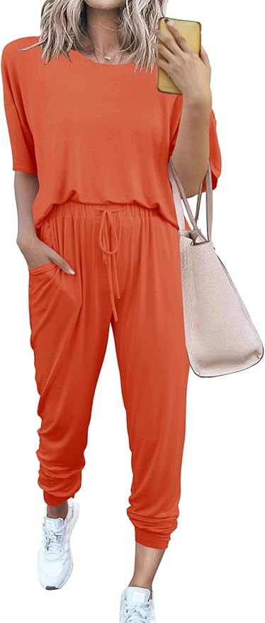 PRETTYGARDEN Women's Two Piece Sets 2025 Summer Spring Jogger Pants Travel Vacation Lounge Outfits Airplane Matching Clothes