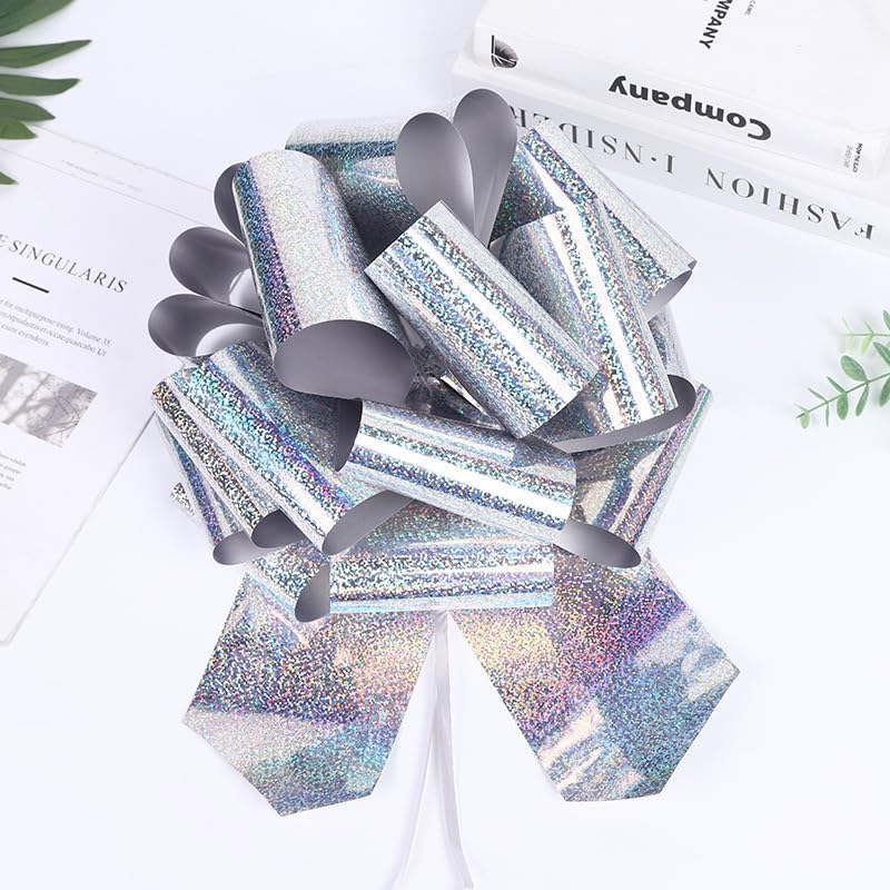 1Pcs Giant Large Pull Bow Big Glitter Metallic Bow,12 Inch