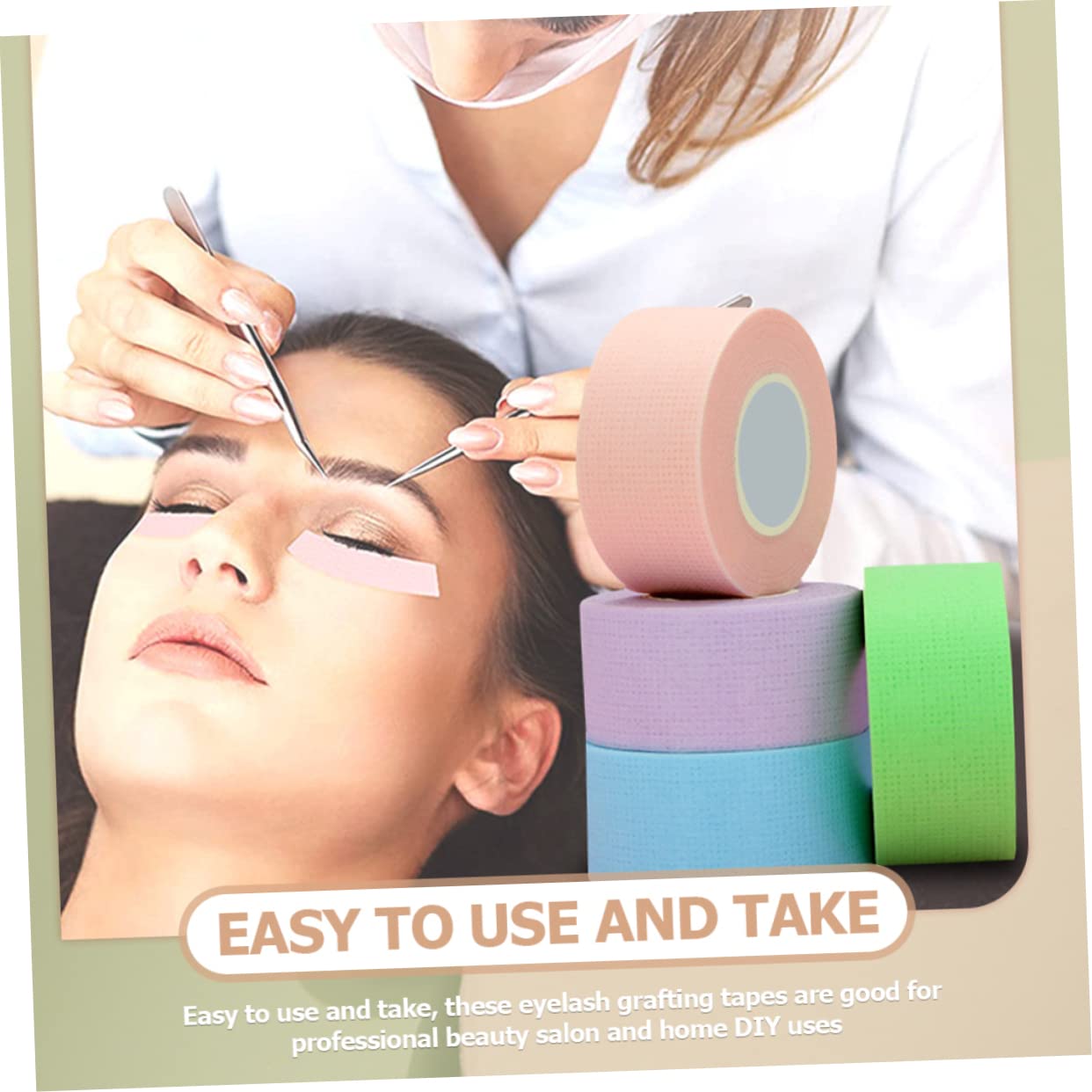 Baluue 6 Pcs Eyelash Extension Tapes Sensitive Skin Non-Woven Fabric Lash Tape Breathable Lash Extension Eye Pads