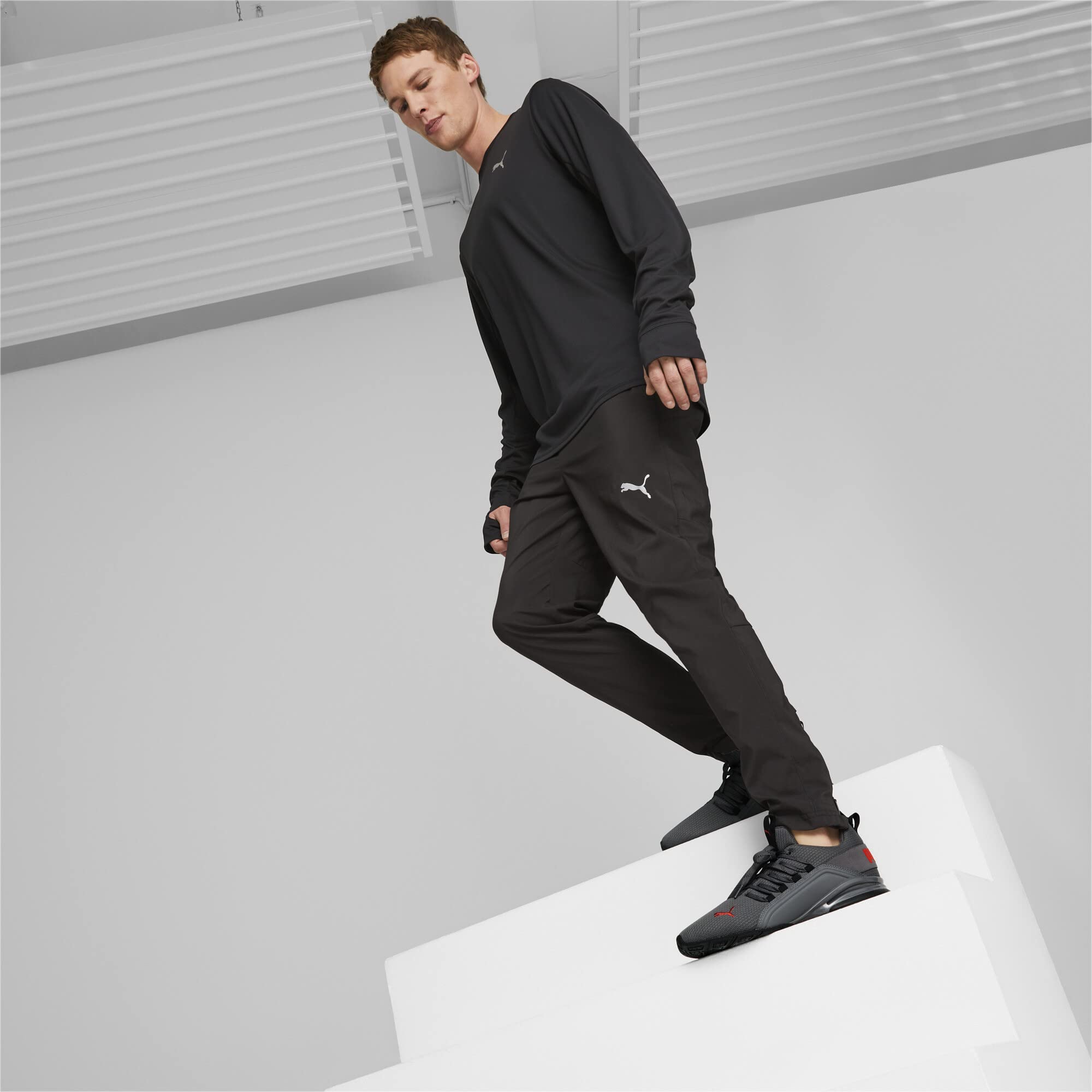 PUMA Zapatillas de Running Hombre Axelion Refresh 41, Black Cool Dark Gray Red