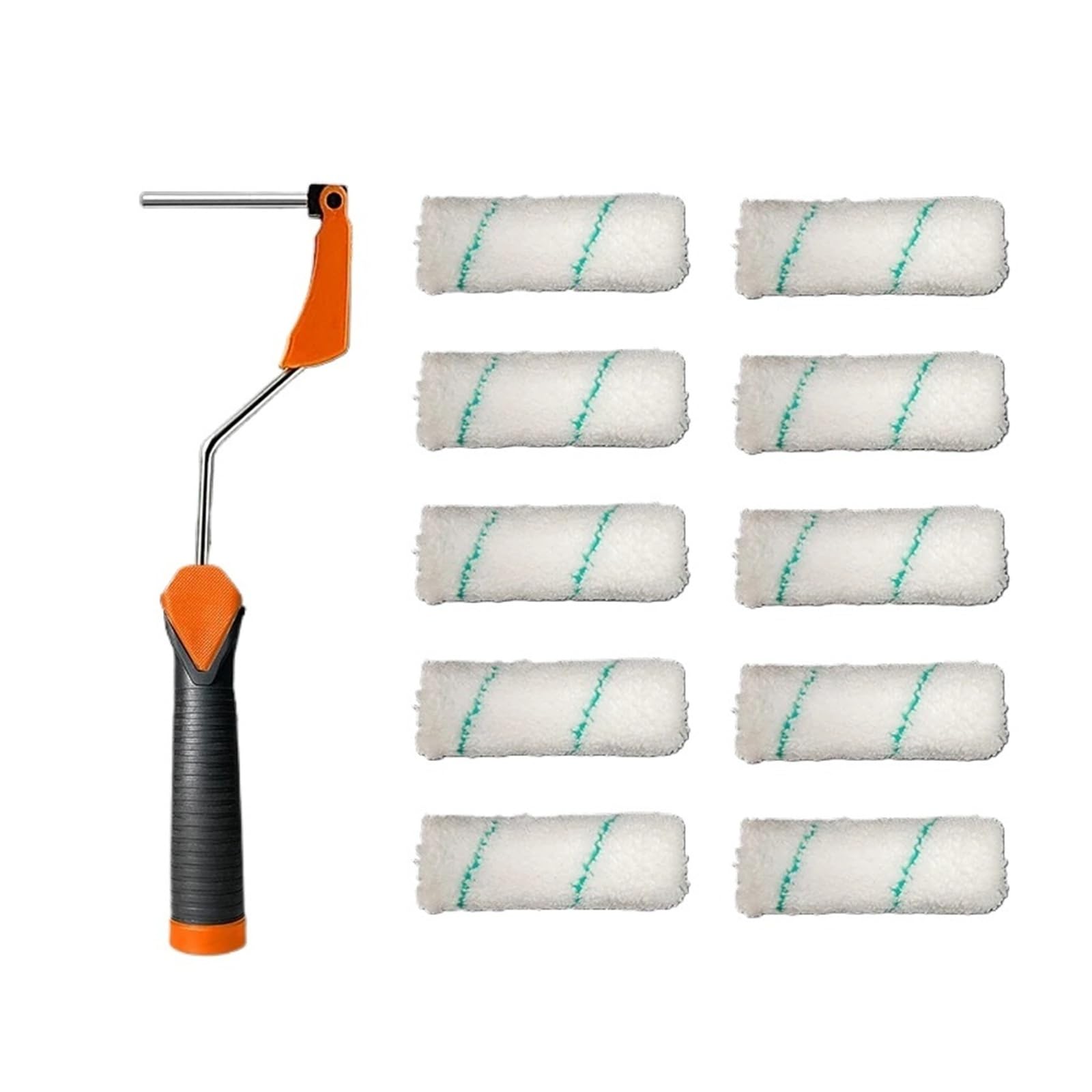 Irfhdcx Light Green Paint Roller 10 Pieces Of Fine Fiber Mini Paint Roller 4 Inch Small Brush, Wall Repair Tool, Even, Home Diy