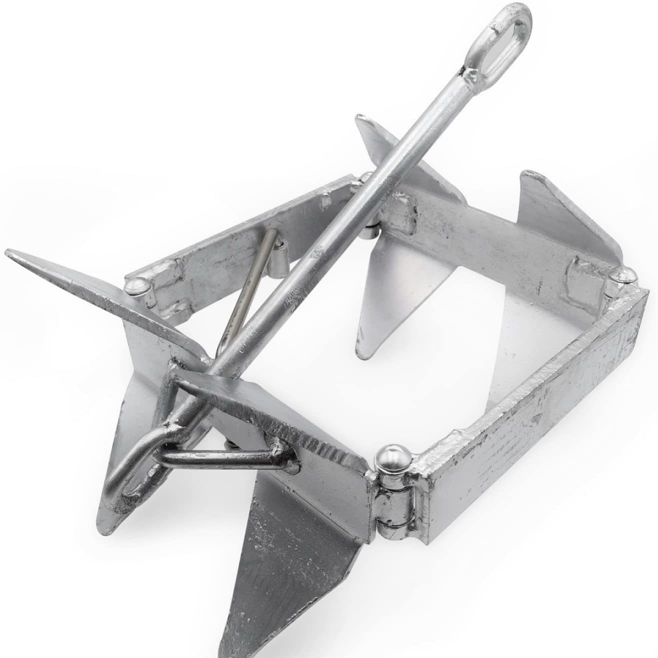 Anchor-ManBoat Slide Box Anchors, 100% Hot Dipped Galvanized Foldable Sliding Cube Anchor Suitable for 23 to 40ft Offshore Sport Boats, Pontoon Boats (13 lbs / 19 lbs / 25 lbs)