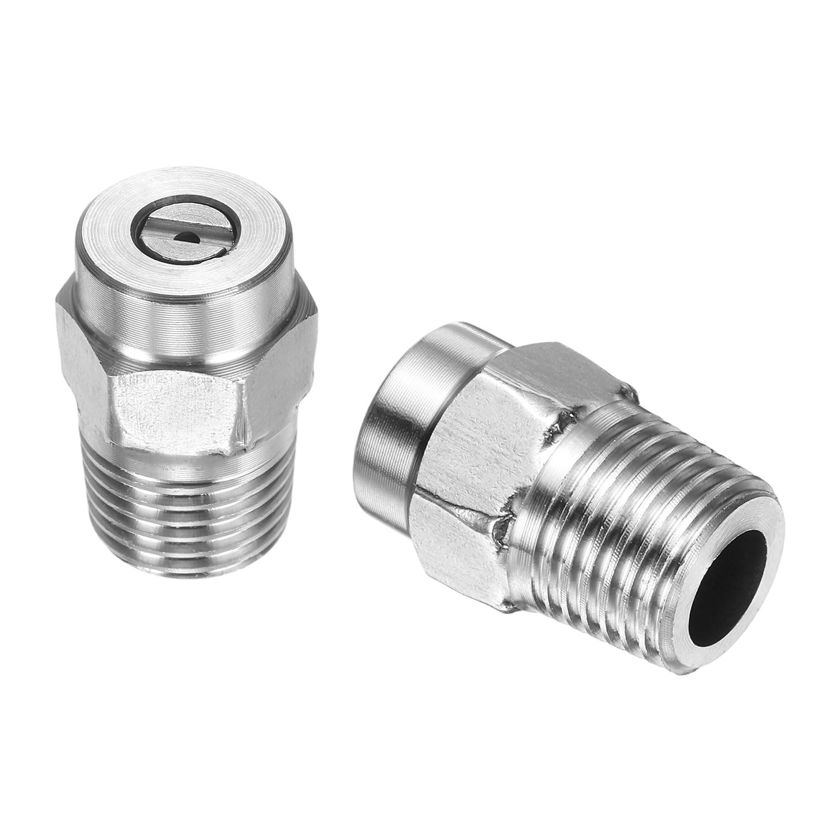 sourcing map 2pcs Surface Clean Tip 25 Degree 1/4 Inch NPT Male 1.311 Orifice 4000 PSI Stainless Steel Threaded Pressure Washer Spray Nozzles for Water Guns Water Broom