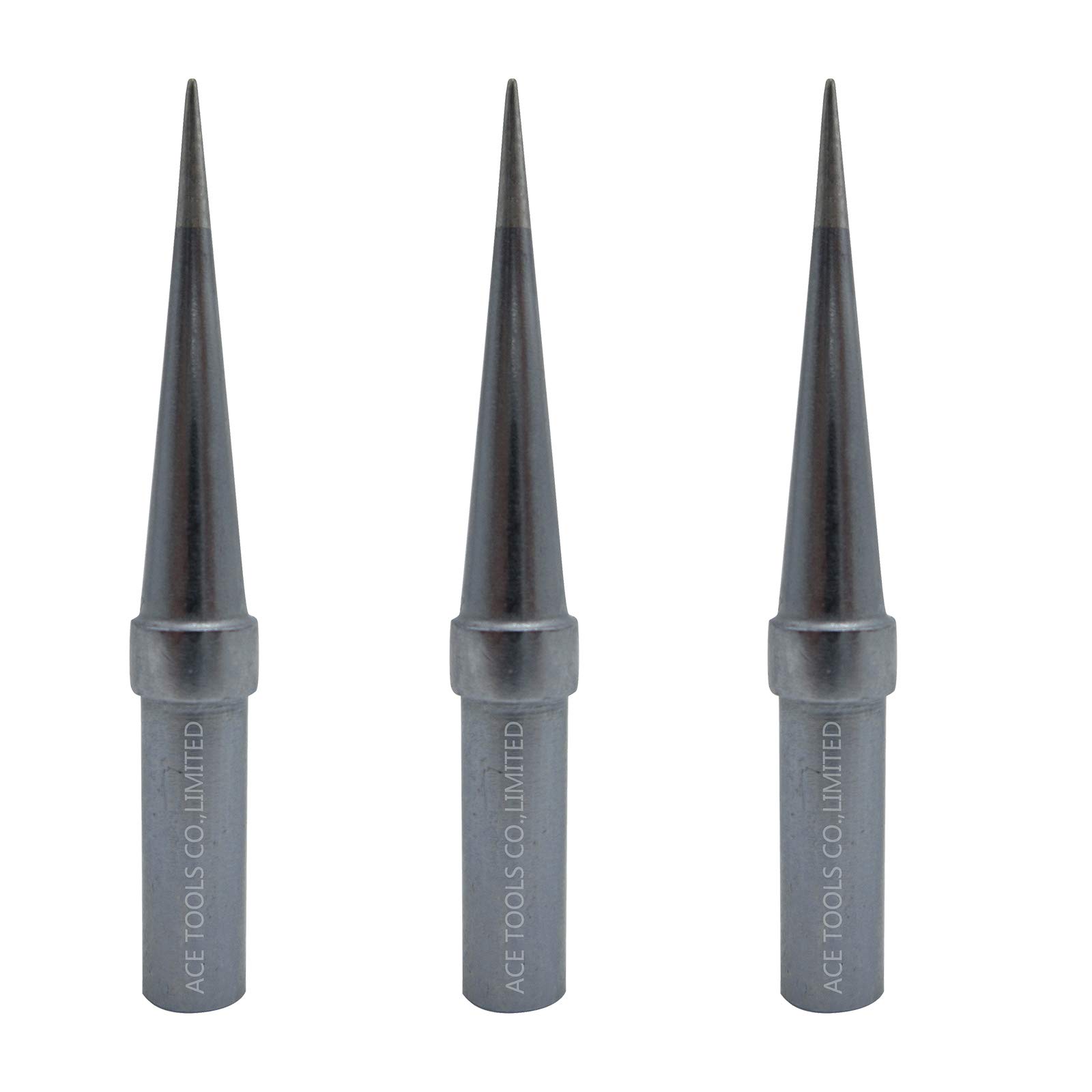 ETS Sharp Long Conical Round Fine Needle Soldering Tip 0.0015" / 0.04mm for WESD50 WES50 WESD51 WES51 PES50 LR20 PES51 LR21 WE1010EU WE1010 ACE Brand Solder Iron Tips (3)