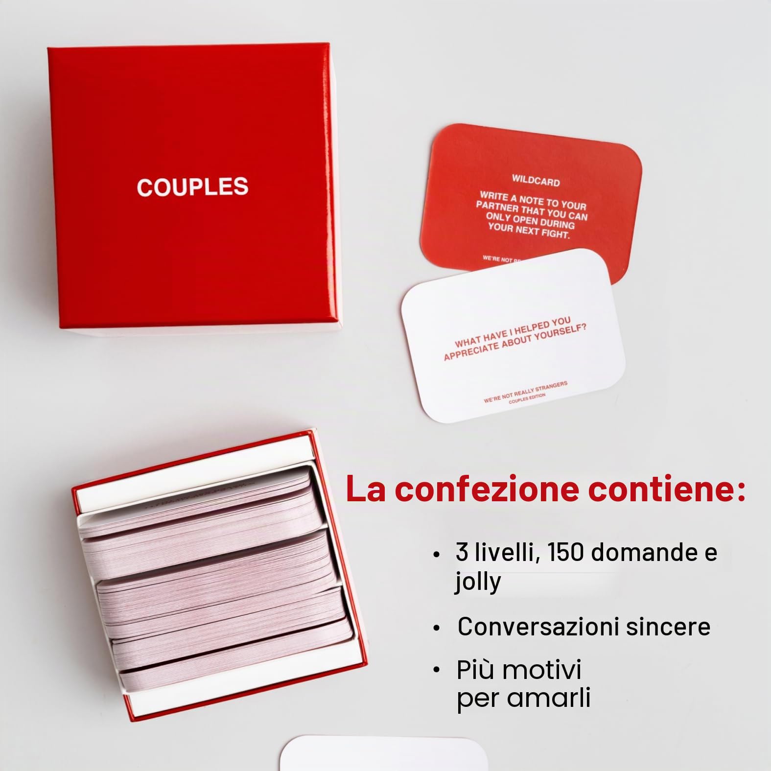 WE'RE NOT REALLY STRANGERS Gioco di carte edizione per coppie, 150 carte di conversazione per coppie, adulti e adolescenti, gioco a 2 giocatori per appuntamenti serali, serate di gioco e feste, età.