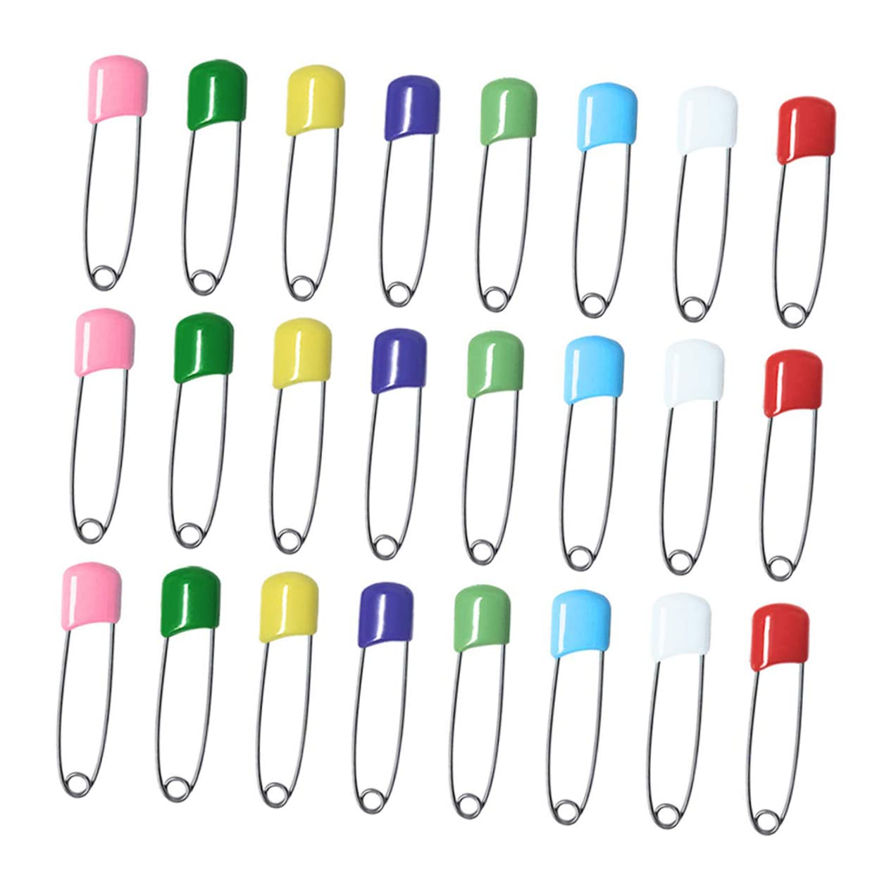 HEALEEP Safety Pins for Diapers 100pcs Plastic End Pins Newborn Steel Cloth Diaper Accessory