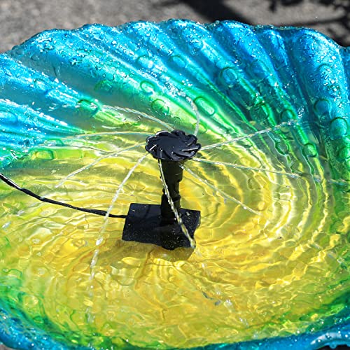 AMZtime 3,5W DIY Solar Springbrunnen für Außen mit 1,5M Wasserleitung und Pfahl, Upgrade Solar Teichpumpe Kit Solarpumpe mit 17 Effekte Solar Wasserpumpe Solar Fontäne für Gartenteich VogelBad