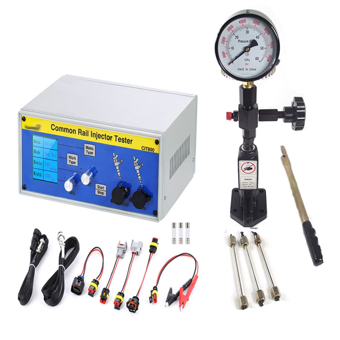 Tester wtryskiwaczy oleju napędowego Zestaw kompresyjny, Maszyna do testowania wtryskiwaczy Common Rail CR-C Tester paliwa Wielofunkcyjny detektor, Wielofunkcyjny profesjonalny tester dysz CR-C +