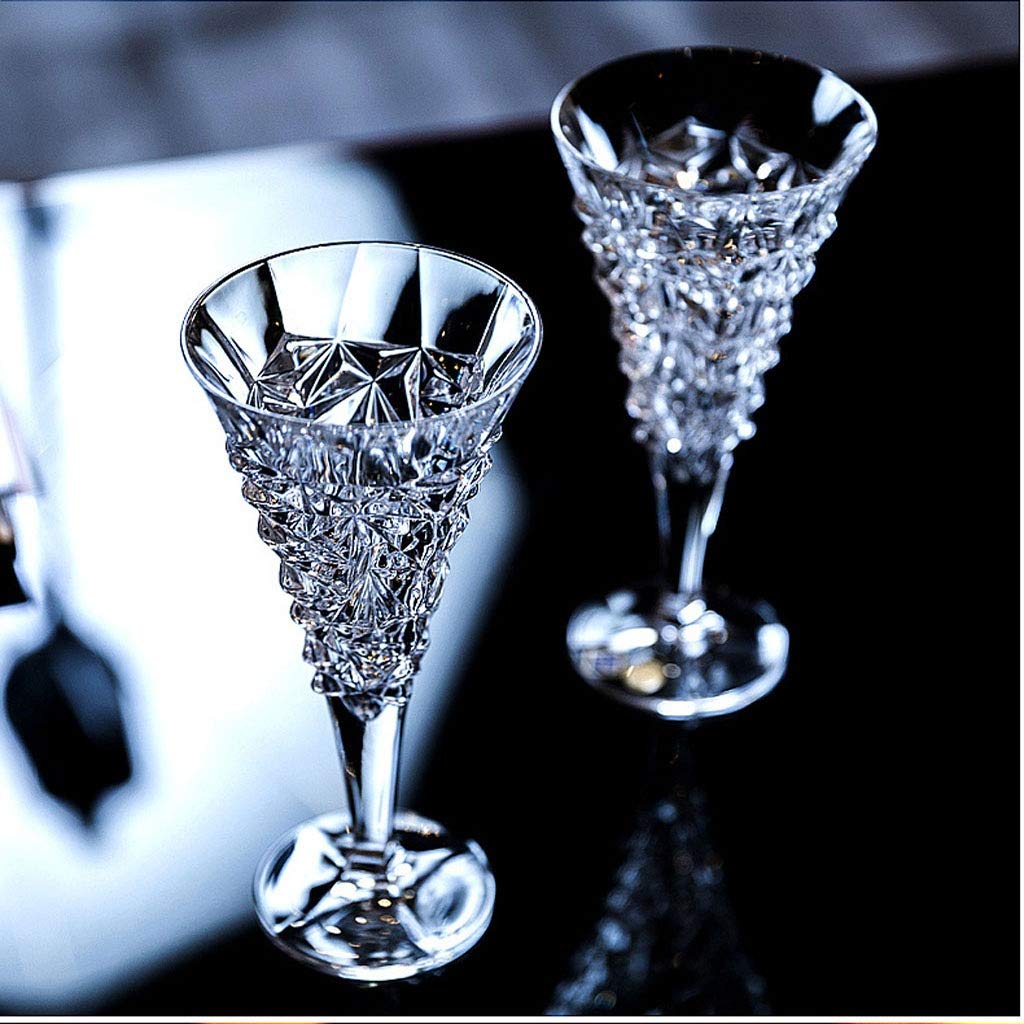 GLigeT Flûtes à Champagne Verre à Champagne en Cristal, Ensemble de 7 Verres en Cristal, Verre à Champagne de 200ml, Verre à vin Rouge, Anniversaire, noël Verres à Champagne