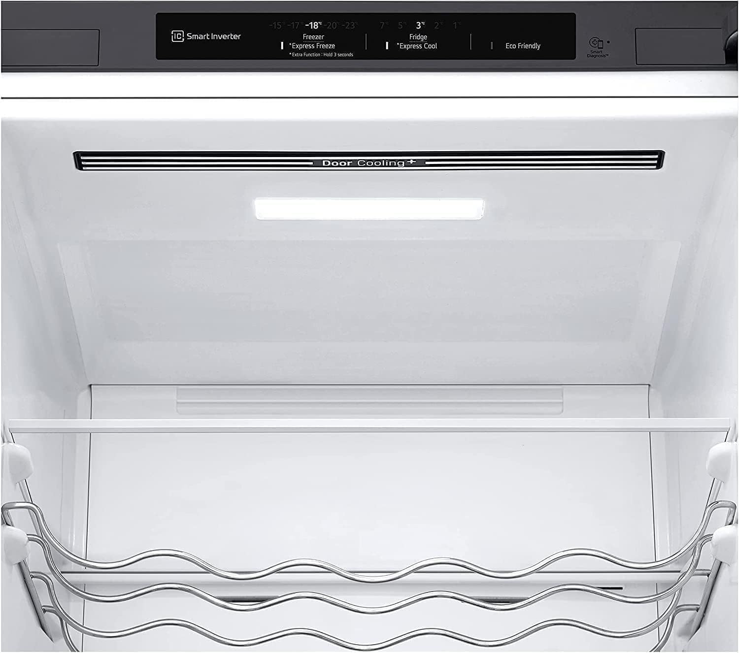 LG GBB62PZGGN Frigorifero Combinato Total No Frost con Congelatore, 384 L, 35 dB, Compressore Smart Inverter, Linear Cooling, Door Cooling, Fresh Converter - Frigo con Freezer e Display LED Interno