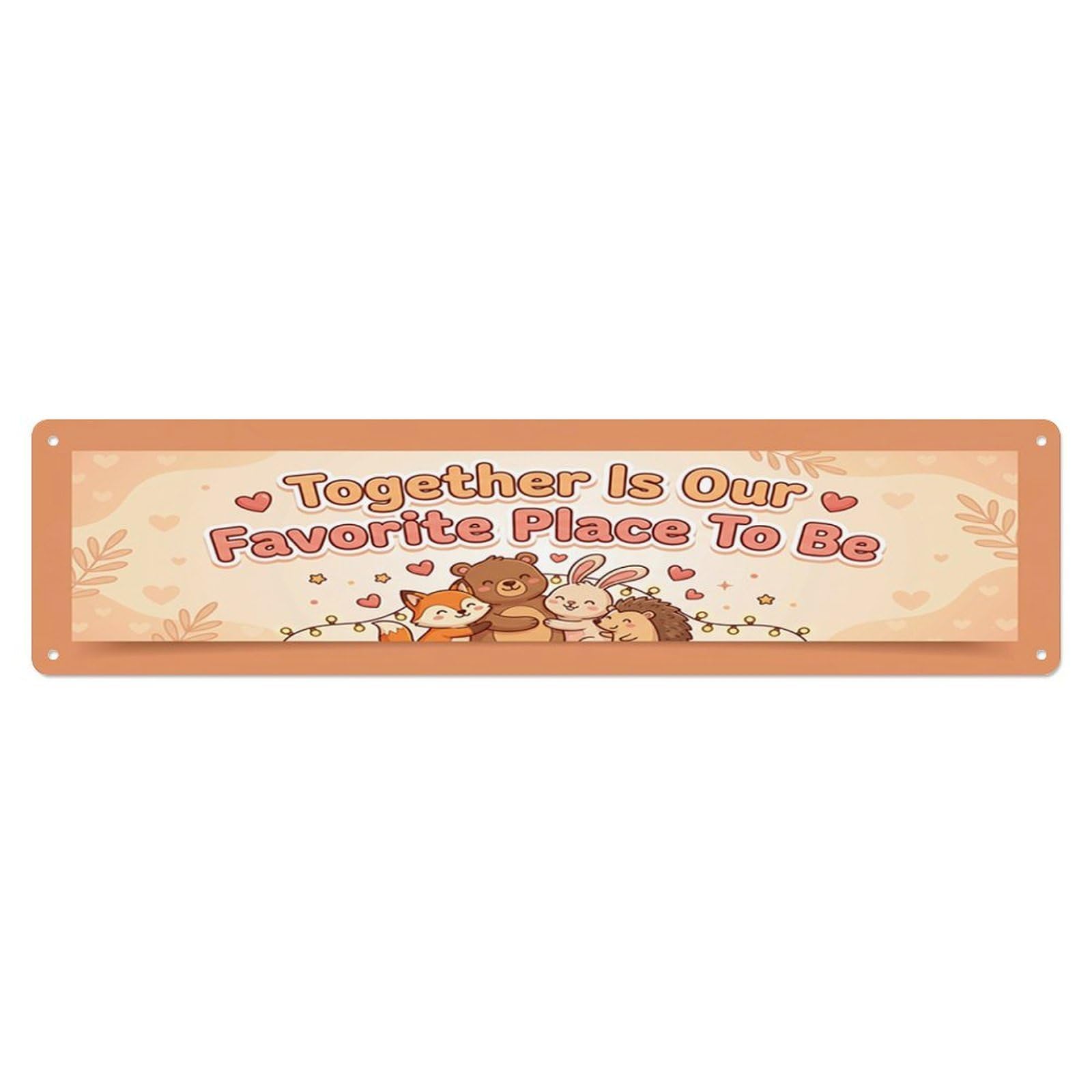 Together Livingroom Family Metal Tin Skinny Sign Plaque Wall Decor for Cafe, Club Bar, Office, Home Garden Metal Poster 4x16Inch