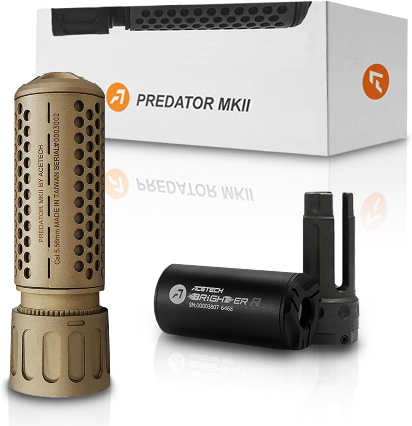 ACETECH Airsoft Riffle Tracer Unit Predator MKII 14mm CCW Negative Thread Glow in The Dark BB LED Beam Lighting Effect