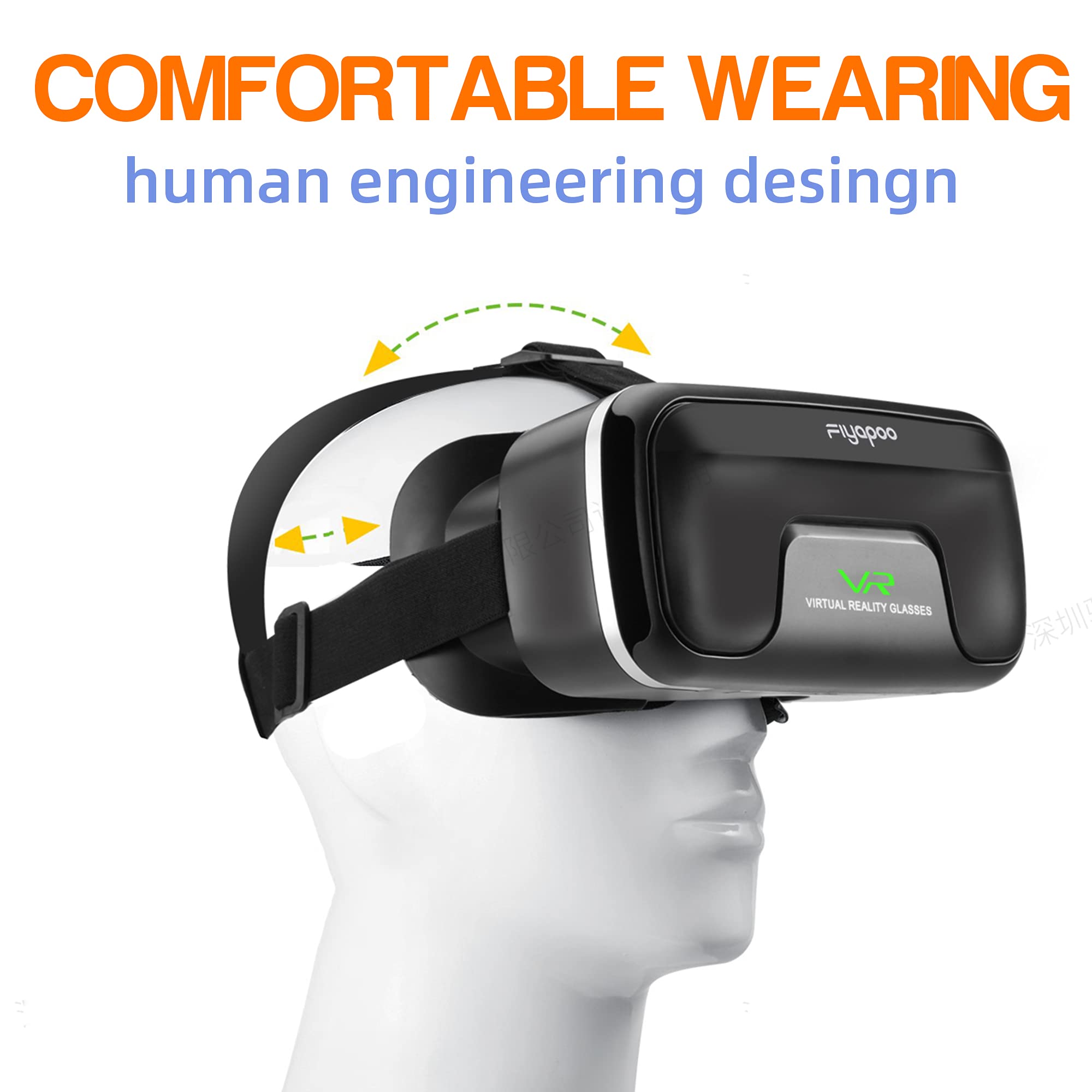 Occhiali VR 3D per Smartphone, 3D Visore Realtà Virtuale, HD VR per Film & Giochi, Compatibile con la Maggior parte degli Smartphone (4,7-6,7 Pollici). Regalo di Natale Perfetto.