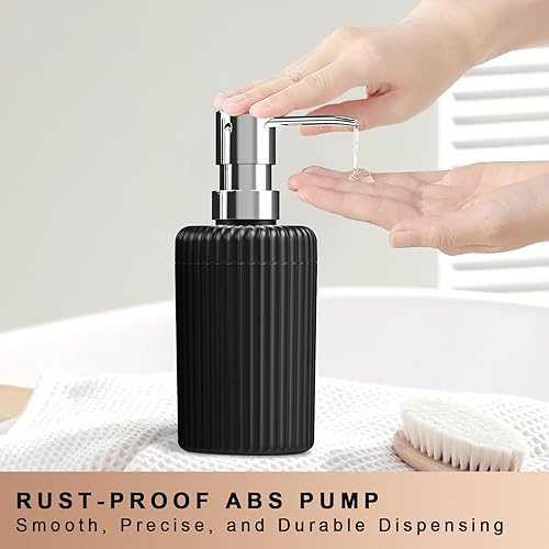 Miniatura 2 de Dispensador de jabón para baño, paquete de 2 dispensadores de jabón de manos de cocina, 12 onzas, dispensador de loción vacía de plástico blanco