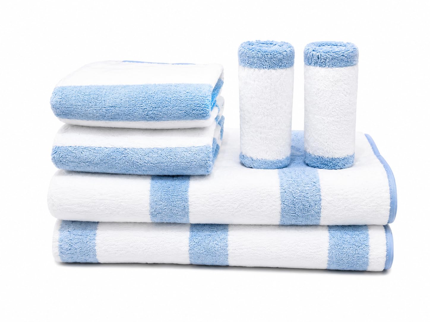 Luxury Microfiber 2 Bath (70 x 140 cm), 2 Hand (40 x 60 cm) and 2 Pcs Face (25 x 25 cm) Towel Set, Pack of 6, Super Absorbent, Fade Resistant- Blue-image-32