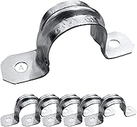 Vista 9 de Paquete de 5 correas de conducto EMT de dos orificios de 1 pulgada, varillas reforzadas, abrazadera de tubo de acero galvanizado resistente