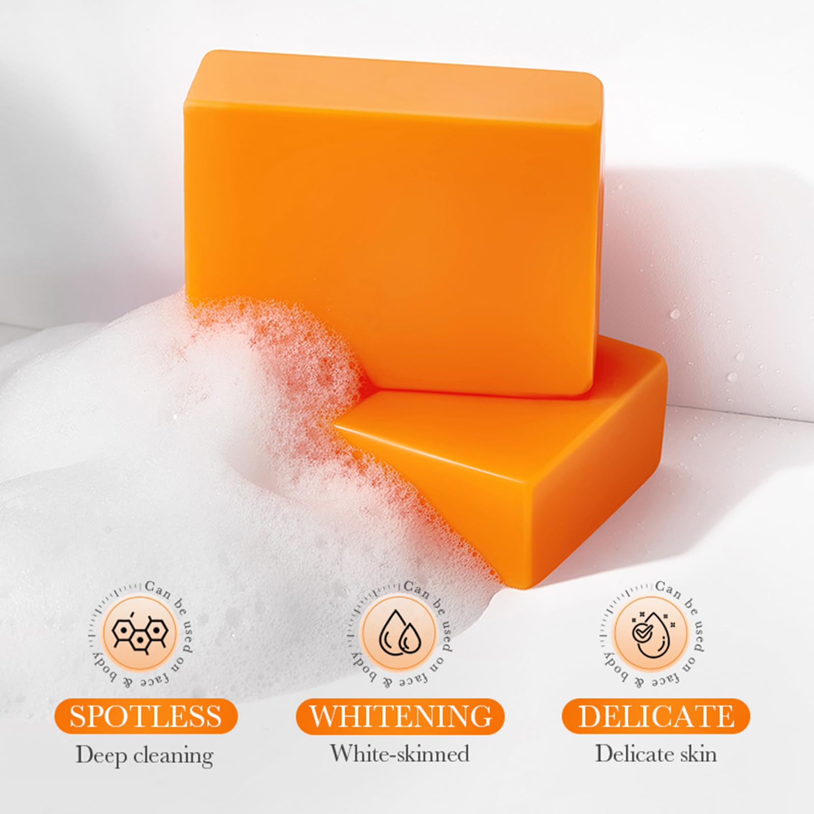 2 Pieces Kojic Acid Soap With Vitamin C, Whitening Soap, Turmeric Soap For Hyperpigmentation, Kojic Acid Soap, To Lighten Dark Spots, Brighten, Moisturise And Even Out Skin Tone - Image 3