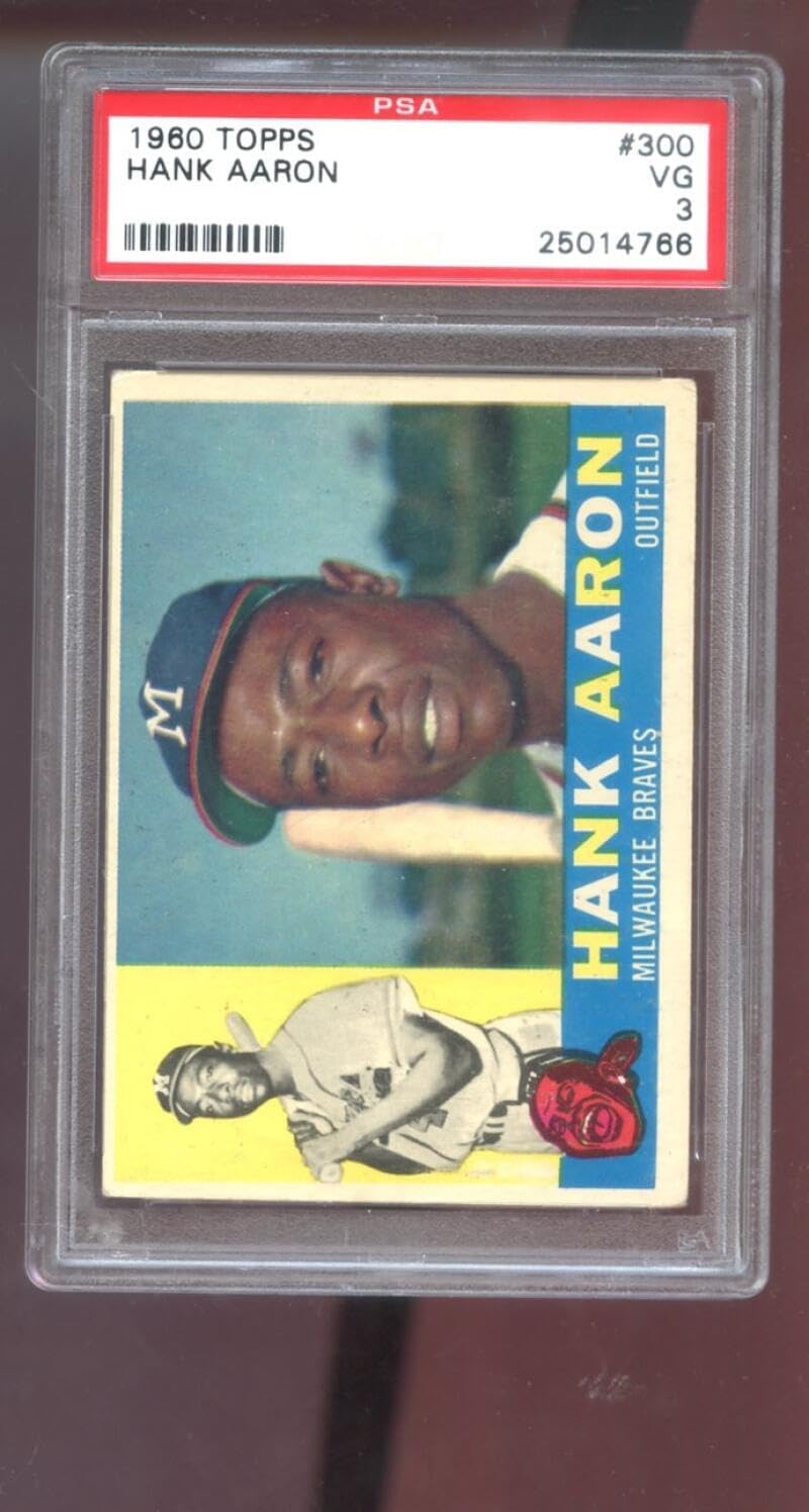 1960 Topps #300 Hank Aaron PSA 3 Graded Baseball Card MLB Milwaukee Braves