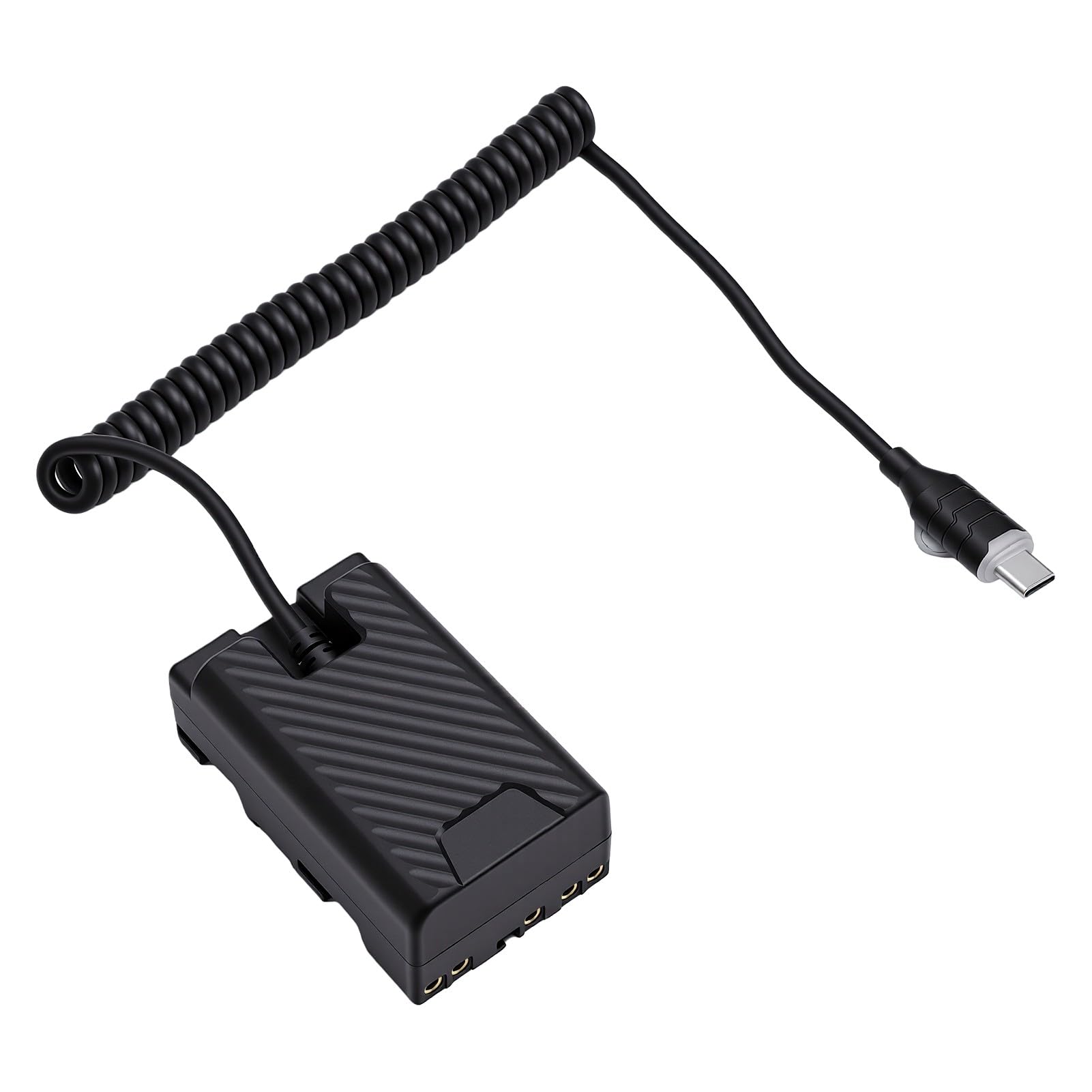 Naroote Cavo di Alimentazione Batteria Fittizia PD Tipo C per Fotocamere Professionali, Adattatore a Spirale Vibrante per Sessioni di Ripresa Prolungate, Materiale ABS, 30-120 Cm