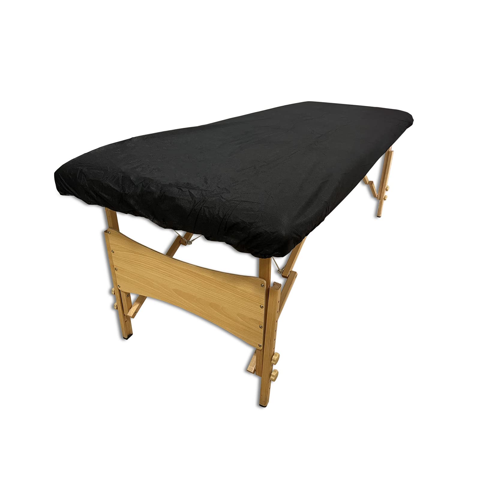 100 Stück Einweg Bettlaken Verstellbar 95x220 cm Schwarz | Kosmetikliege Bezug, Massageliege Auflage | Einweg Vliesstoff für SPA, Tattoo, Massagesalon, Kosmetikstudio Zubehör, Liegen Unterlage