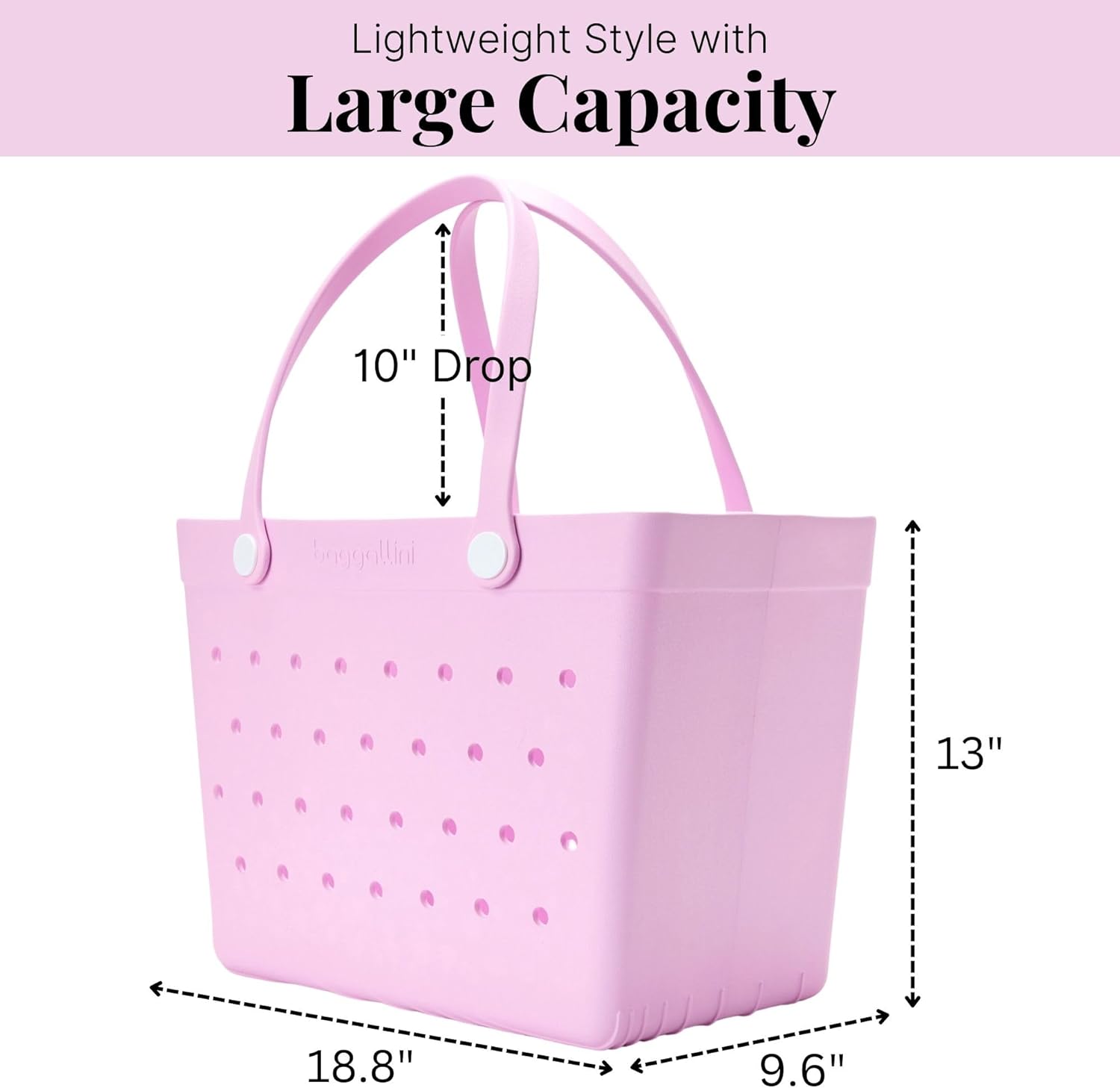 Baggallini Breeze Tote - 9"x18" Lightweight Washable Shoulder Bag - EVA Durable Beach Bag - Image 4