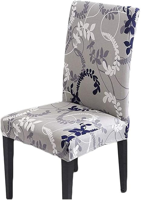 Amazon Com Hzdhclh 6 Pack Chair Covers For Dining Room Soft Spandex Removable Washable Anti Dust Seat Slipcover Protector For Hotel Office Ceremony Banquet Wedding Party Grey Leaf Set Of 6 Home Kitchen
