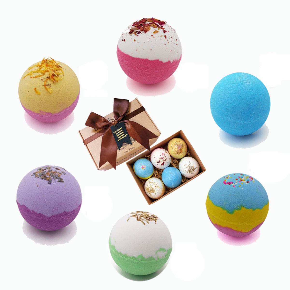 Bath Bombs Gifts Set for Women Natural Bath Set Organic Essential Oil Handmade Bath Fizzy Vegan Spa Bath Kit to Moisturize Dry Skin Great Bath Gift for Parents on Birthday Father's Day or any Festival