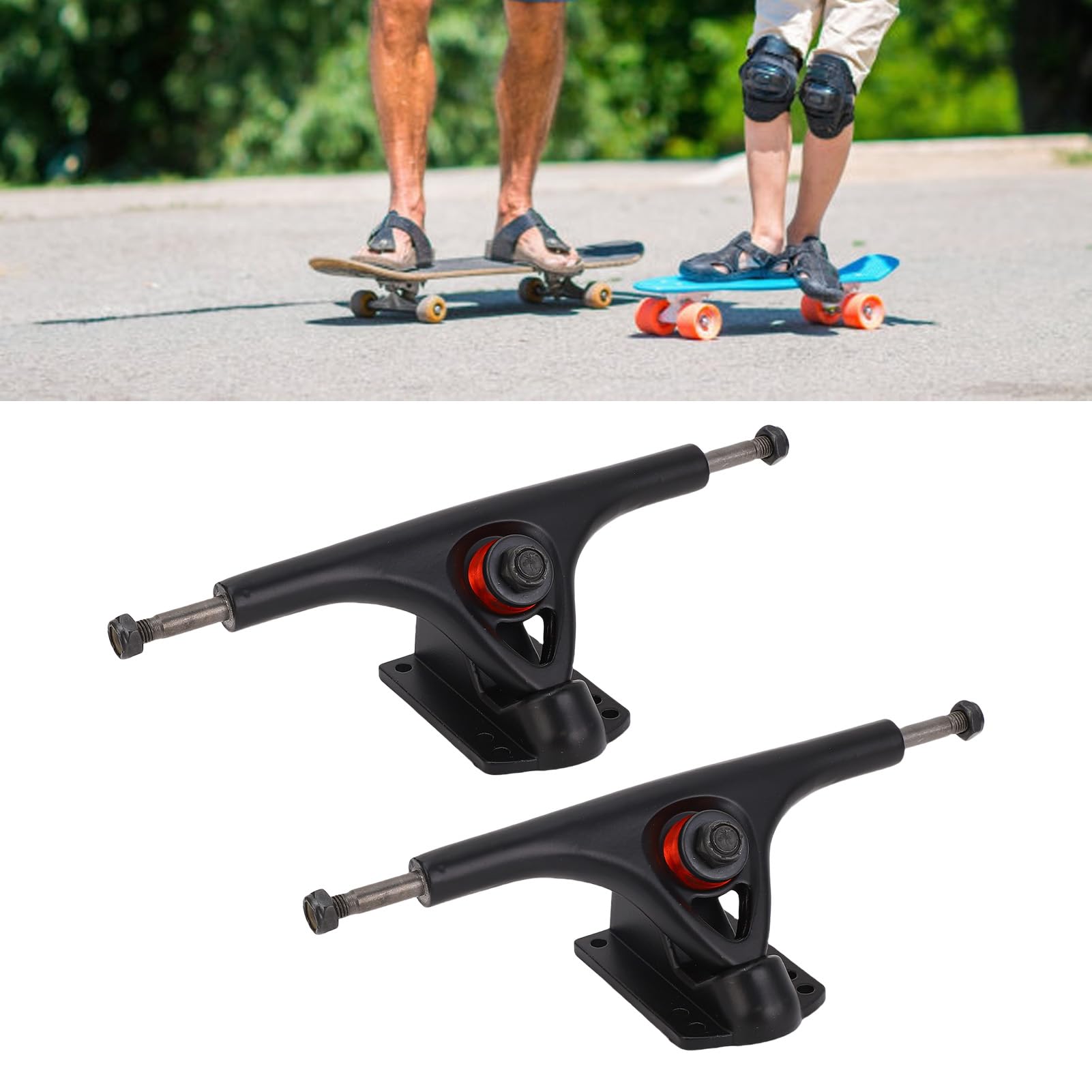 Fabater 7 Inch Aluminum Alloy Skateboard Trucks, Skateboard Bridge Heavy Duty Aluminum Alloy Longboard Trucks for Dancing Longboards, Skateboard Hardware Tool Combo Starter Set
