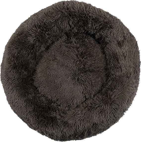 Image of ZEXSAZONE Round Donut Pet Bed for Cats and Puppies Dogs, Cozy and Plush, Raised Bedside Support, Both Sides Use Like 2 in One, Washable, Sizes for Small, Medium, and Large Pets. (Black, Medium)