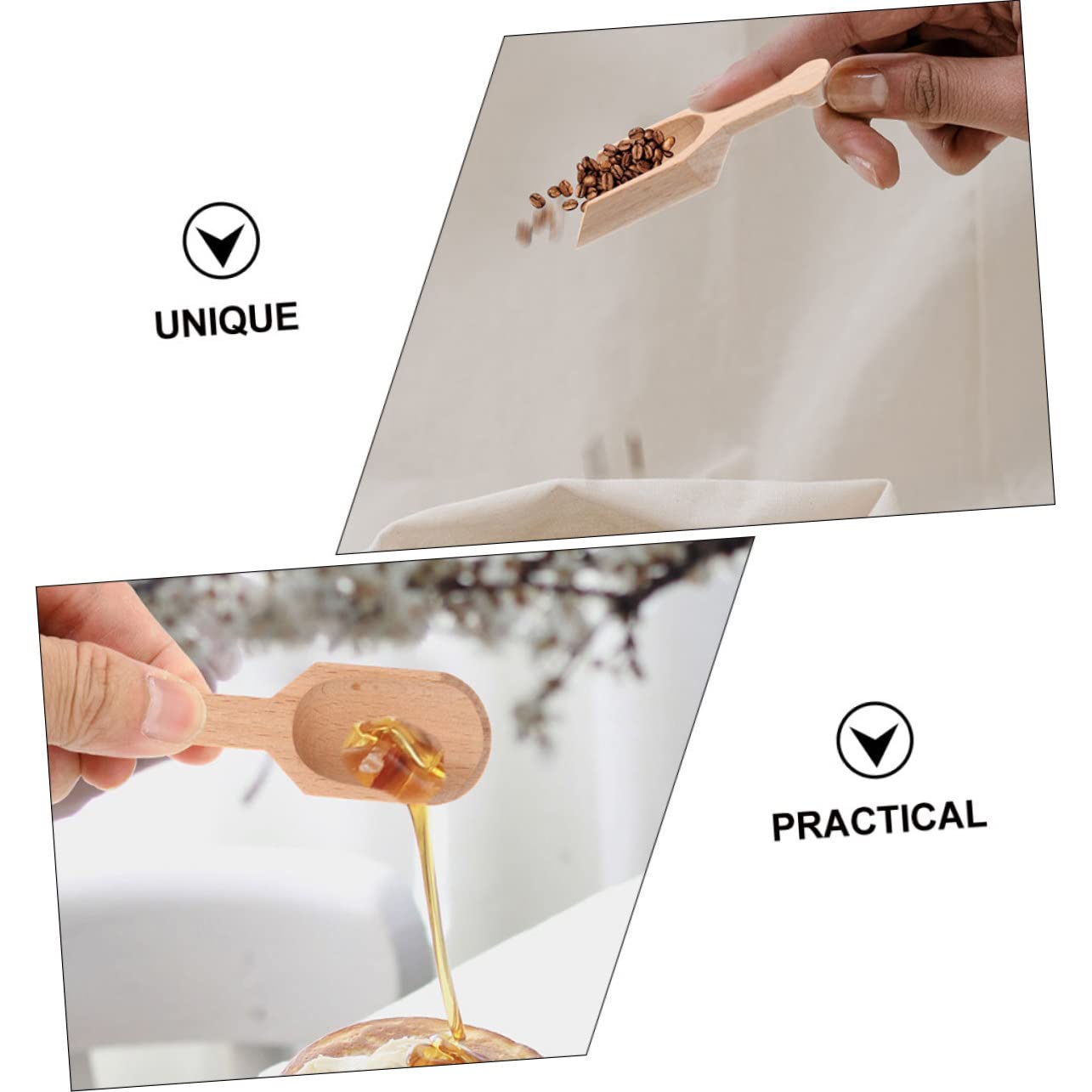 Amosfun 48 Pz Piccolo cucchiaio di legno di faggio palettine caffe palette per caffe Cucchiai da caffetteria cooker Cucchiai da casa mini per scodelle da bucato palline di sale pale da tè