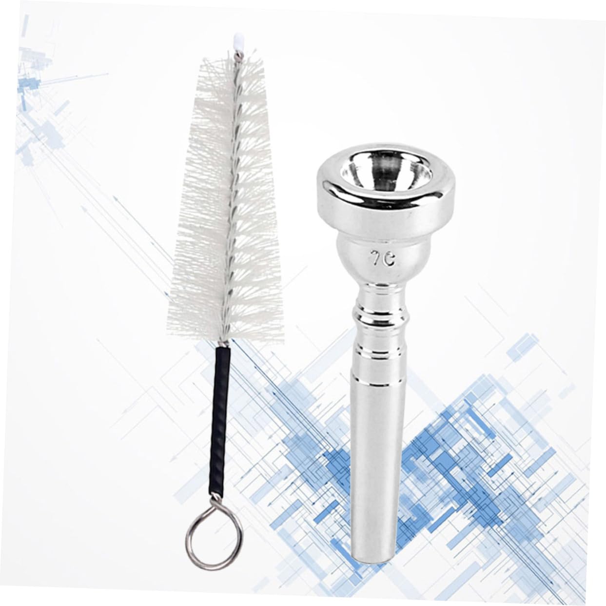 BESTonZON 2pezzi Mouthpiece Per Tromba Metallo Placcato Argento Pulizia Per Design Forma Proiettile Per Professionisti e Principianti Suono e