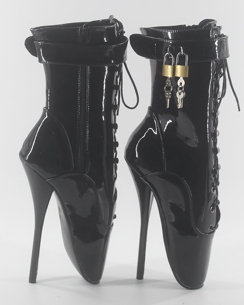 Damen Padlocks Kurzschaft Ballett Stiefel
