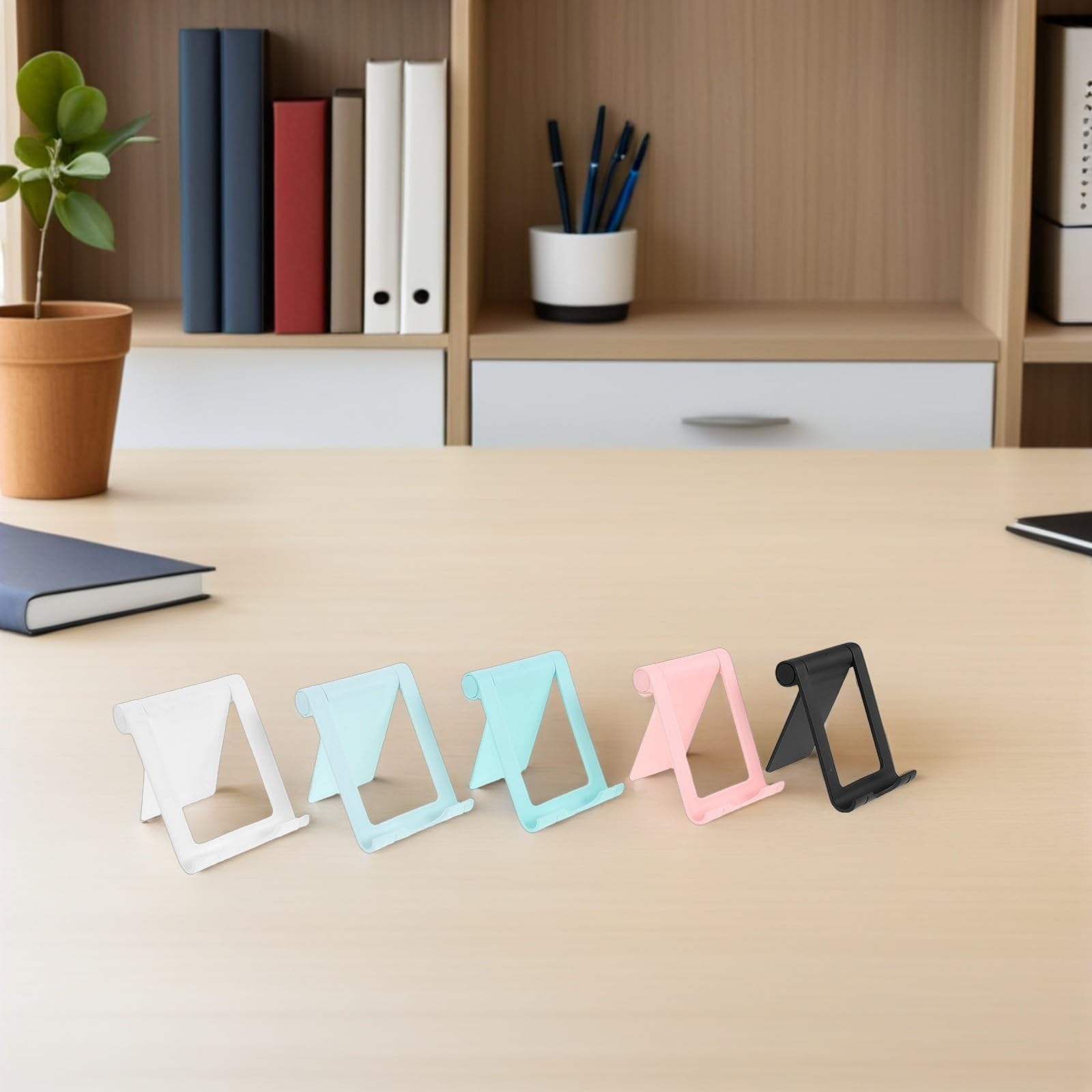 GALPADA Soporte Plegable para Móvil y Tablet de PP, Diseño Plegable, 40 Piezas para Escritorios y Oficina, Atril para Smartphones