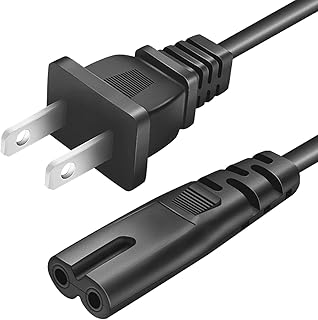 2 Prong Mini Fridge Power Cord Cable Compatible for Cooluli Mini Fridge, AstroAI Mini Fridge, Living Enrichment, koolatro, Frigidaire, Chefman Mini Fridge Charger Cord (3FT Black)
