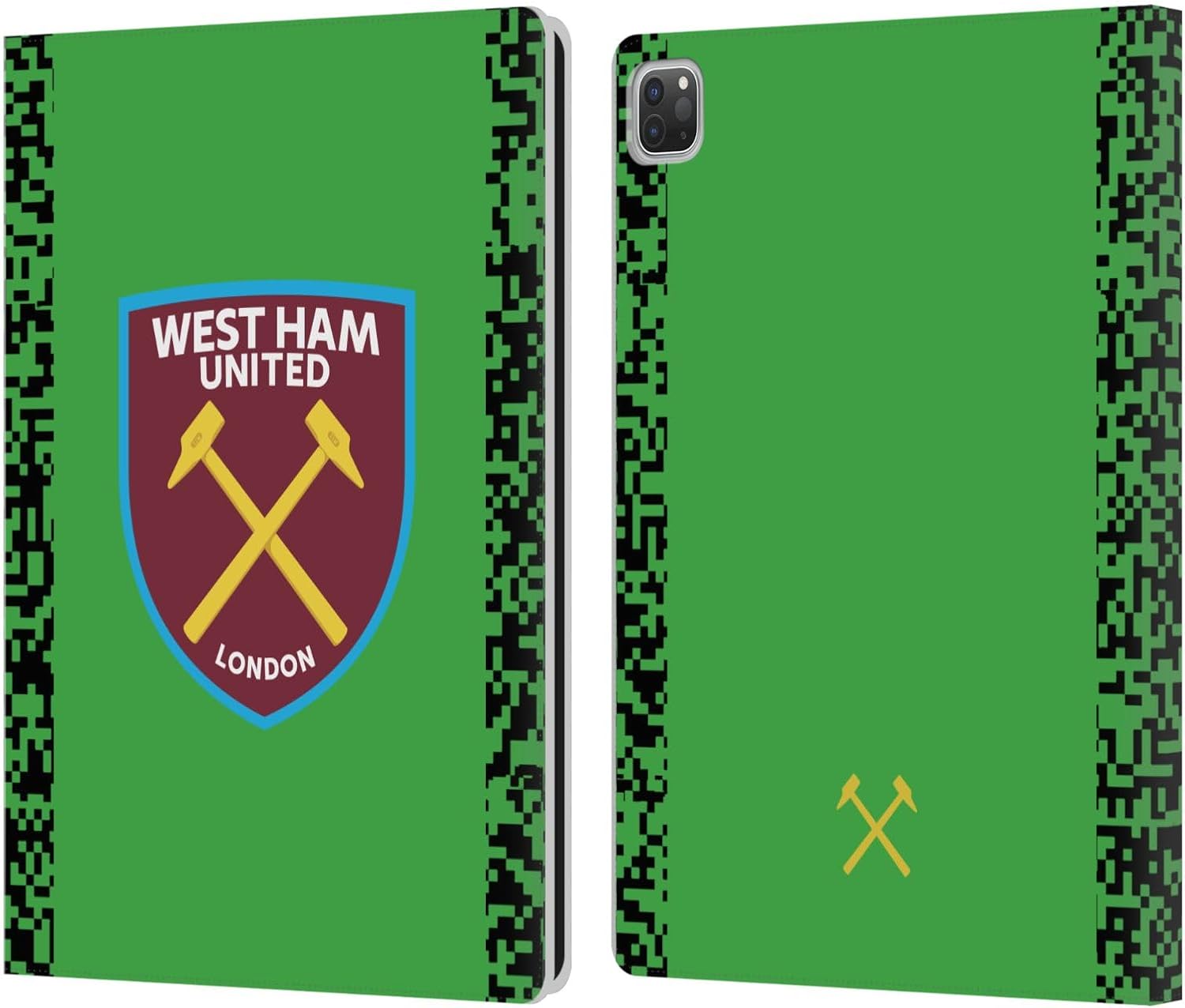 Head Case Designs Officially Licensed West Ham United FC Home Goalkeeper 2021/22 Crest Kit Leather Wallet Case Compatible with Apple iPad Pro 13 M4 2024
