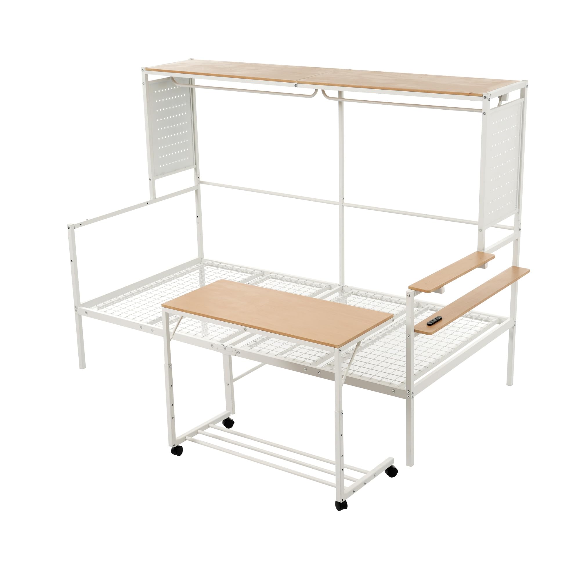 ブラックシステムベットロフトベッド シングル スチールネット付き移動型デスク付き Amazon｜システムベット ロフトベッド シングル コンセント付き