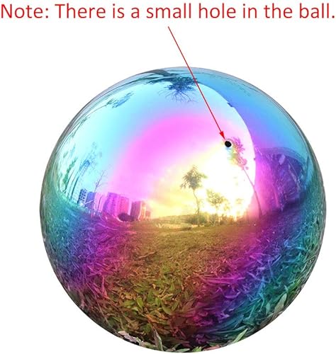 Miniatura 2 de USHome Rainbow Home - Bolas de espejo de globo para jardín, esfera brillante de acero inoxidable pulido, ideal como regalo de inauguración de la