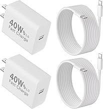 iPhone 17 Charger Fast Charging, 2 Pack 40W USB-C Wall Charger Plug + 6.6FT USB Type C Cable Cord for Apple iPhone 17 Air 16 Pro Max 16 Plus 15 Series iPad Pro/Air,New iPhone Fast Charging USB-C Block