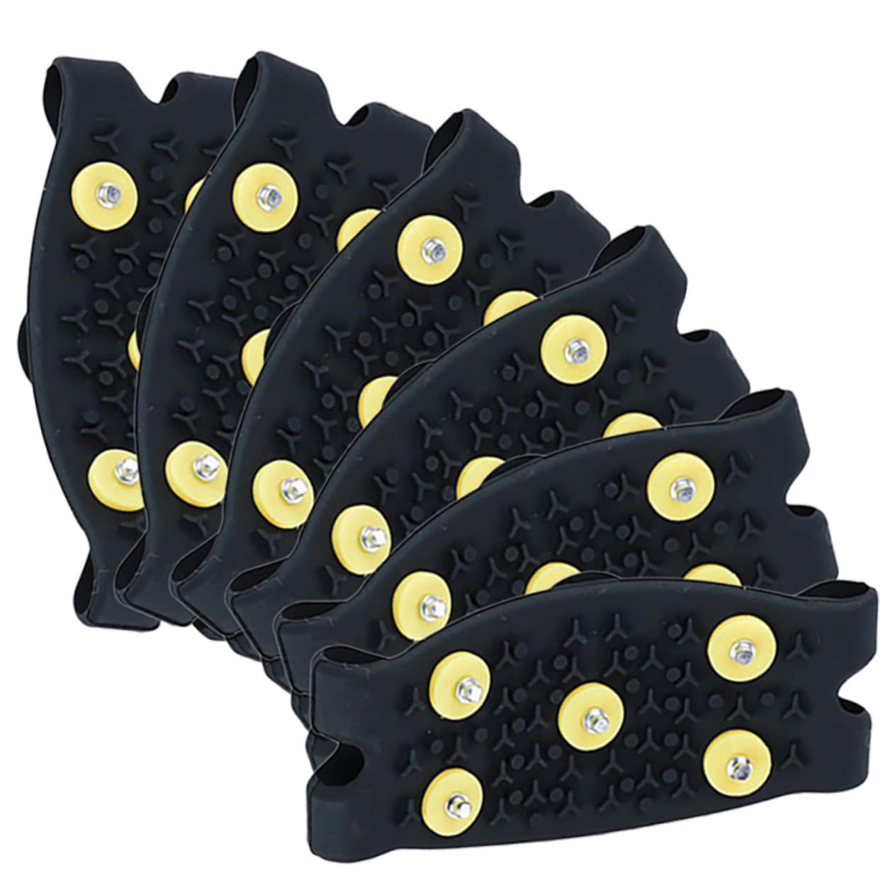 15 Pares Crampones Infantiles De Cinco Pinza De Nieve para Zapatos Pinzas para Hielo Aire Crampones De Escalada Antideslizantes Clavos para Zapatos Tipe Black