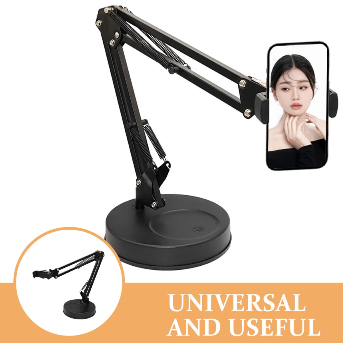 KOMBIUDA Soporte Portátil para Teléfono Móvil Ajustable y Compacto para Fotografía y Videografía en Escritorio