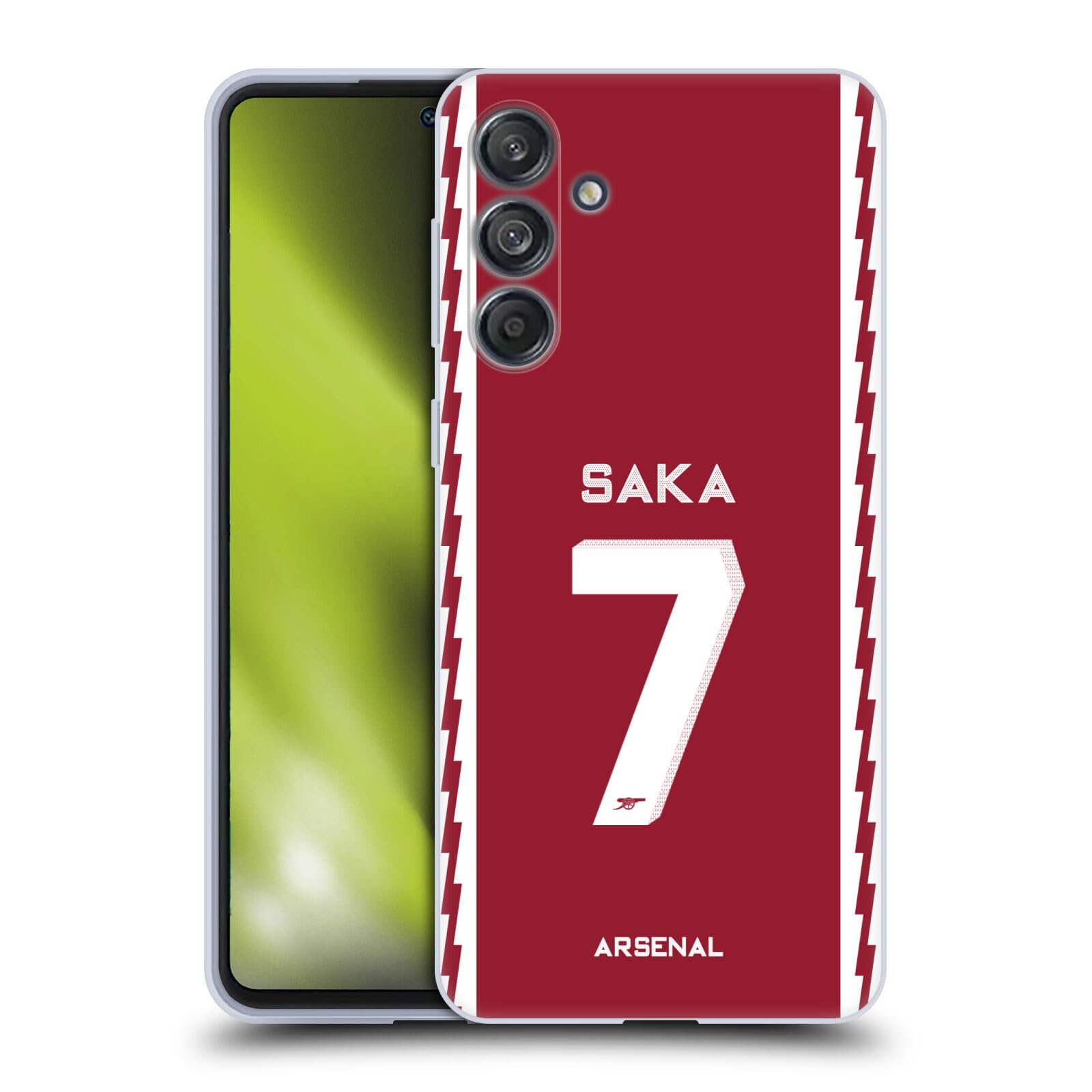 Head Case DesignsOfficially Licensed Arsenal FC Bukayo Saka 2022/23 Players Home Kit Soft Gel Case Compatible with Samsung Galaxy M55 5G