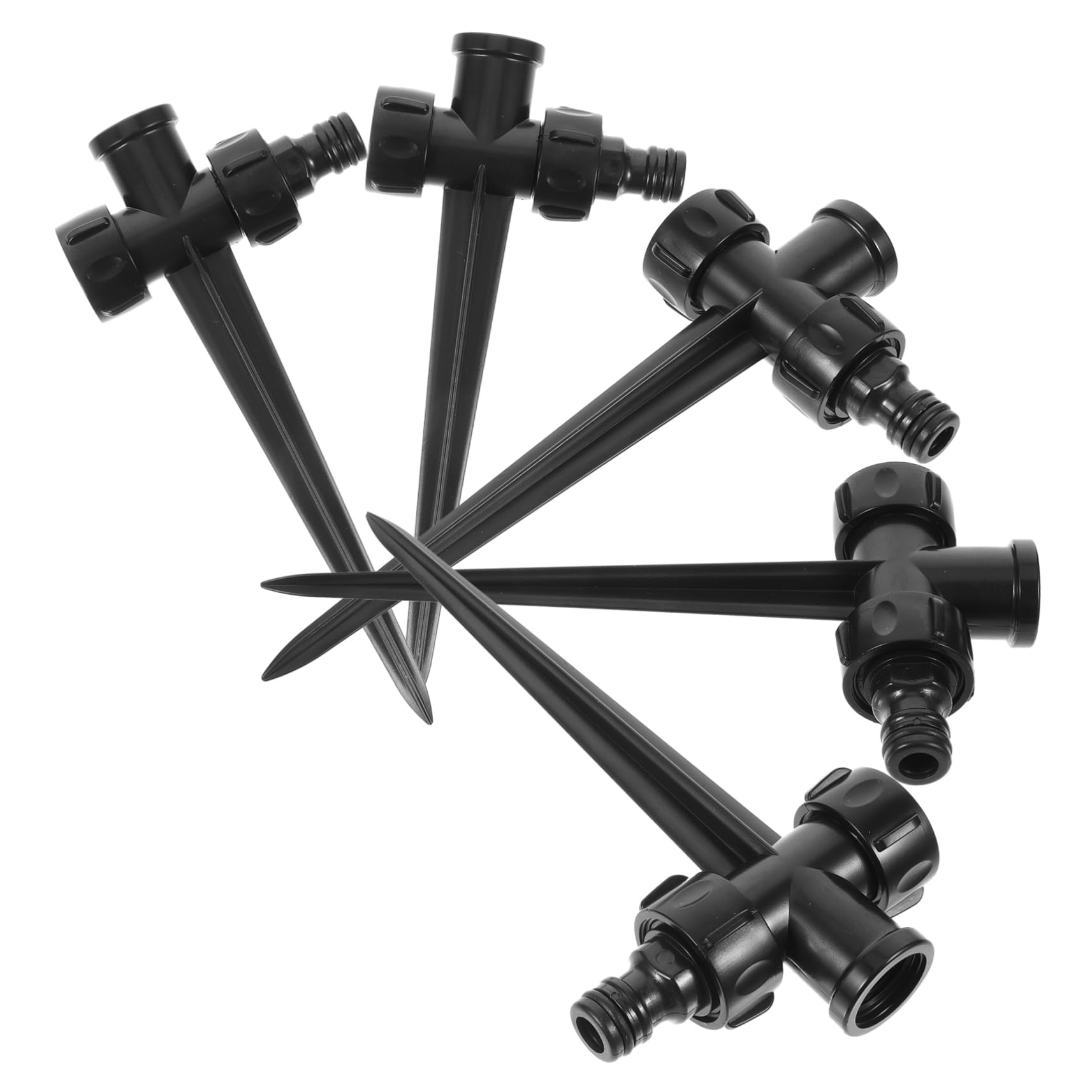 Abaodam 5 Set Sprinkler Rotante Automatico Spruzzatore Da Giardino Palo Dell'irrigatore Multi Dispositivi Di Irrigazione Delle Piante Fornitura Giardino Prato Alto Plastica Nero 5 Pezzi*5
