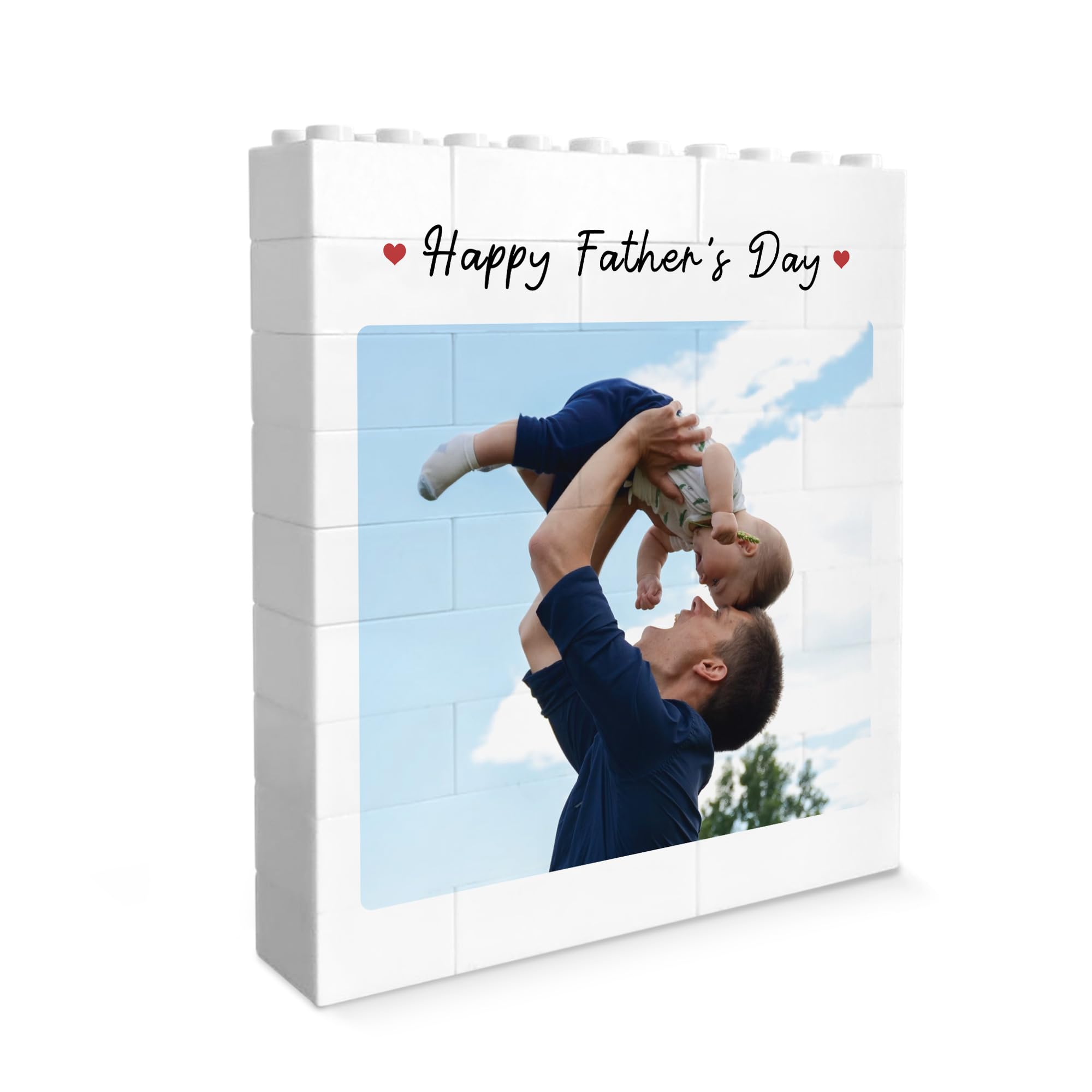 Red Ocean Personalised Gift For Fathers Day Brick Photo Block Gift for Dad Building Block Puzzle Him Daddy Fathers Day Dad From Daughter Son Keepsake