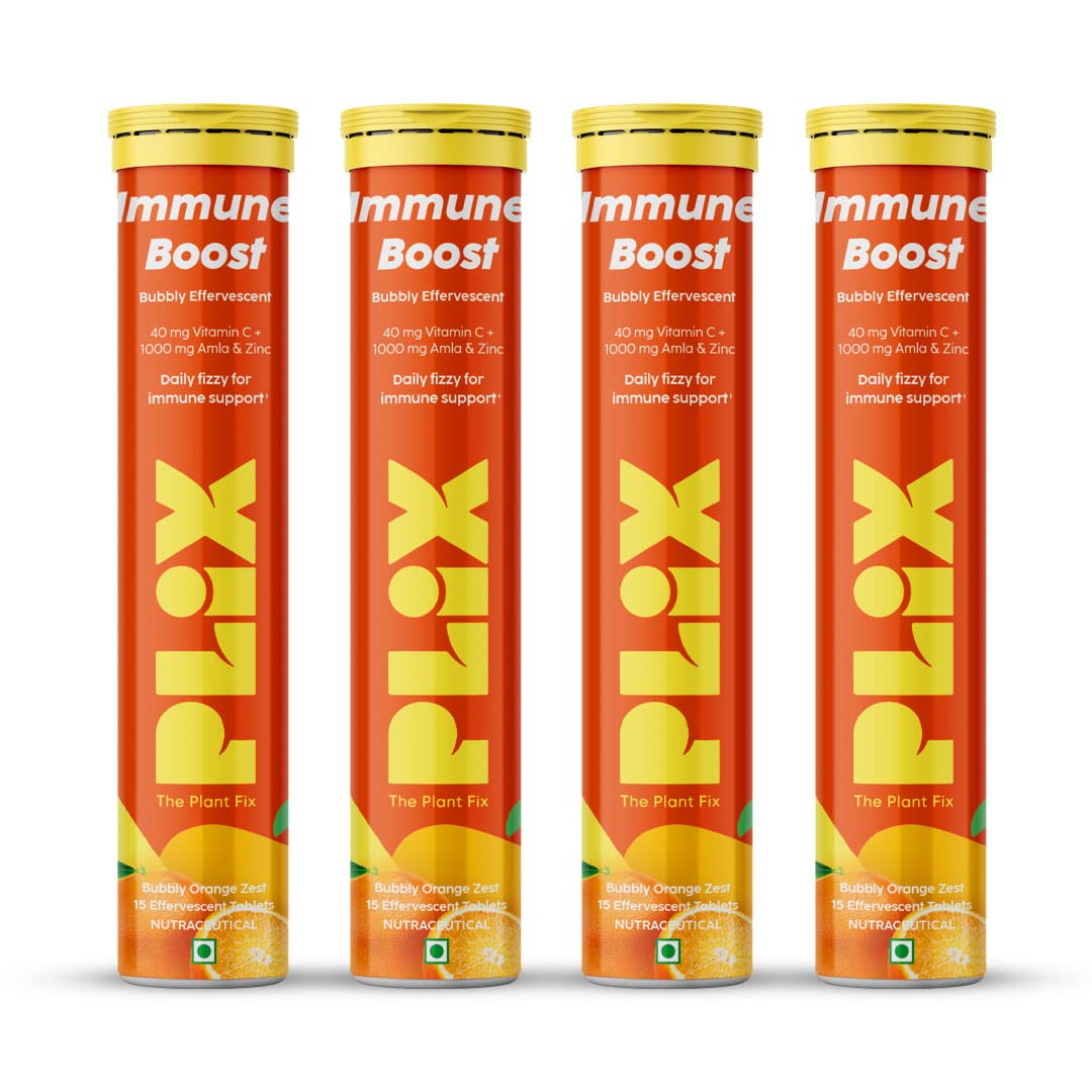 PLIX - THE PLANT FIX Vitamin C Immunity Booster 15 Effervescent Tablets|Pack Of 4 (Orange Flavour)|Contains Amla And Zinc|Helps Improve Mood|Increases Energy Levels|Gluten-Free|Non-Gmo|Vegan (B09RTM125S) Amazon Price History, Amazon Price Tracker
