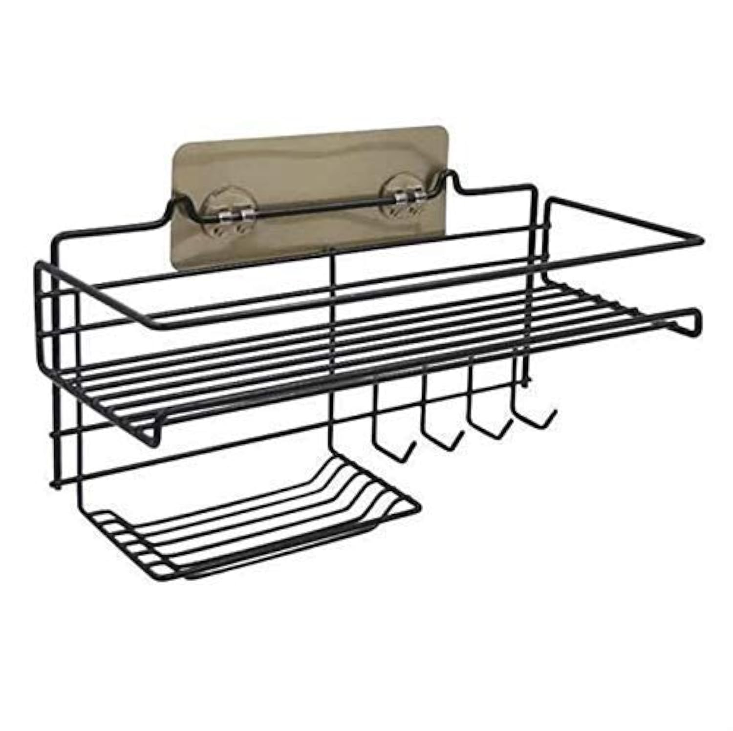 Mangukiya tac fab Strong Bathroom Wall Mount Corner Self Adhesive Multipurpose Kitchen Bathroom Shelf Wall Holder Storage Rack with Towel Holder, Black Color (av110) | Medium| metal (B08JVCVDNX) Amazon Price History, Amazon Price Tracker