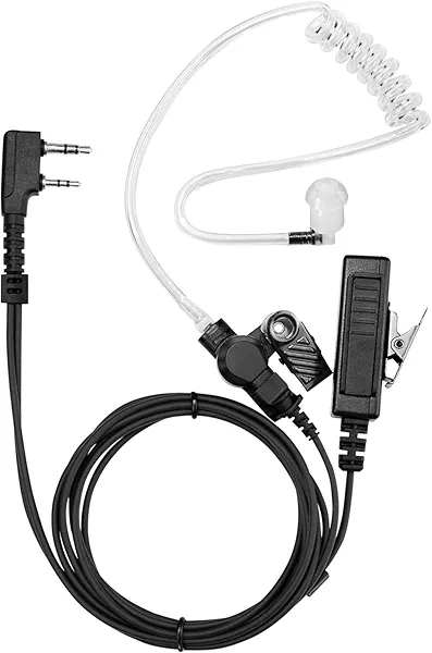 LEIMAXTE Two Way Radio Headset Compatible with Baofeng, Kenwood 2 Pin Walkie Talkie Surveillance Earpiece with Mic PTT, Acoustic Tube