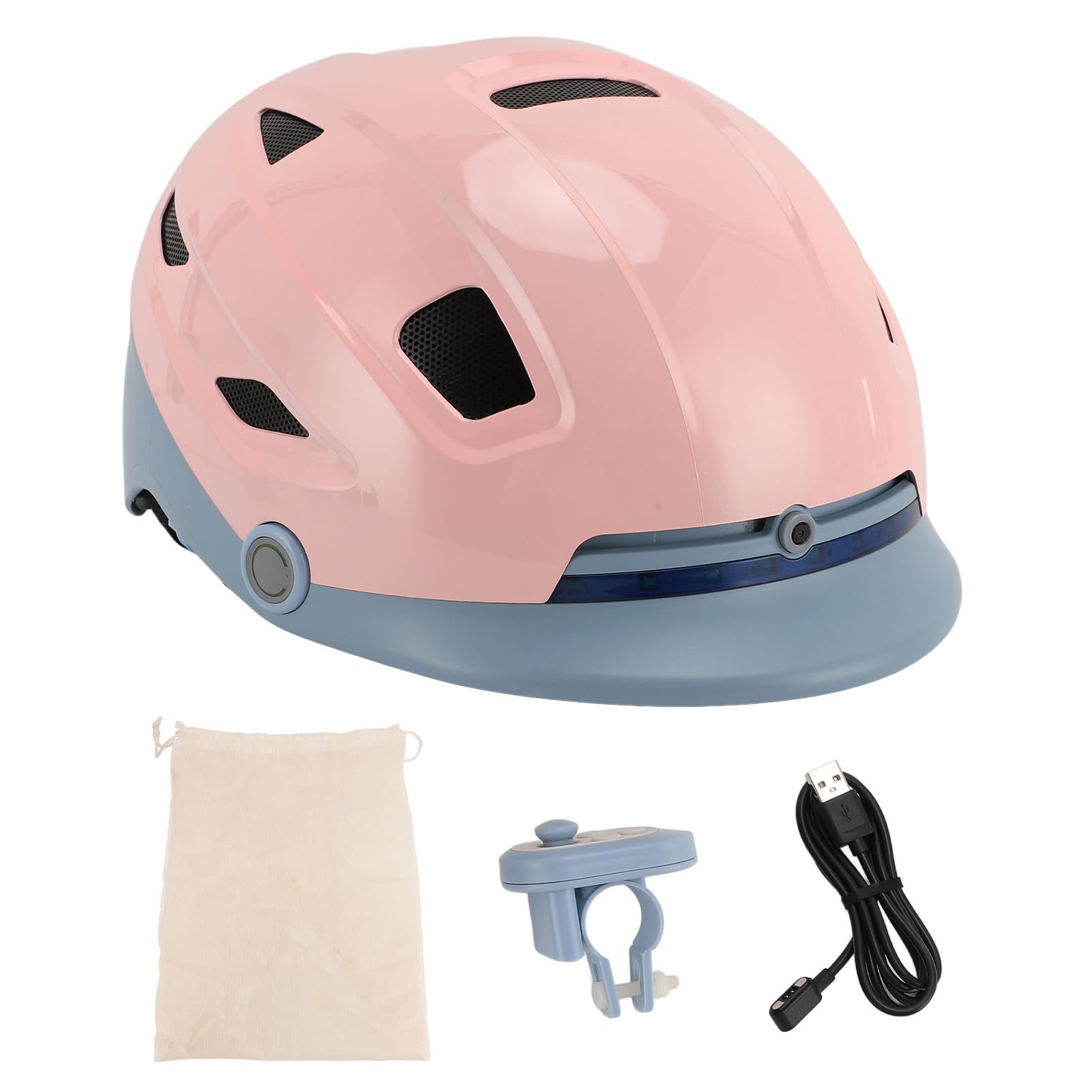 Casco Inteligente Bicicleta Casco De Bicicleta con Altavoces Más Grandes, Detección De Caídas, Luces LED Cámara Incorporada, Control Remoto para Ciclismo