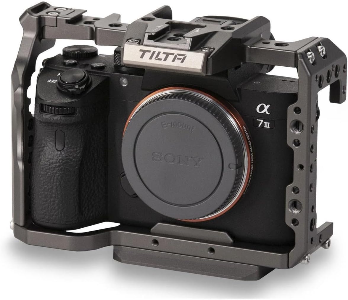 Tilta Full Camera Cage Compatible with Sony a7, a7 II, a7 III, a7S, a7S II, a7R, a7R II, a7R III, a7R IV, a9 Cameras (Tilta Gray) | TA-T17-FCC-G